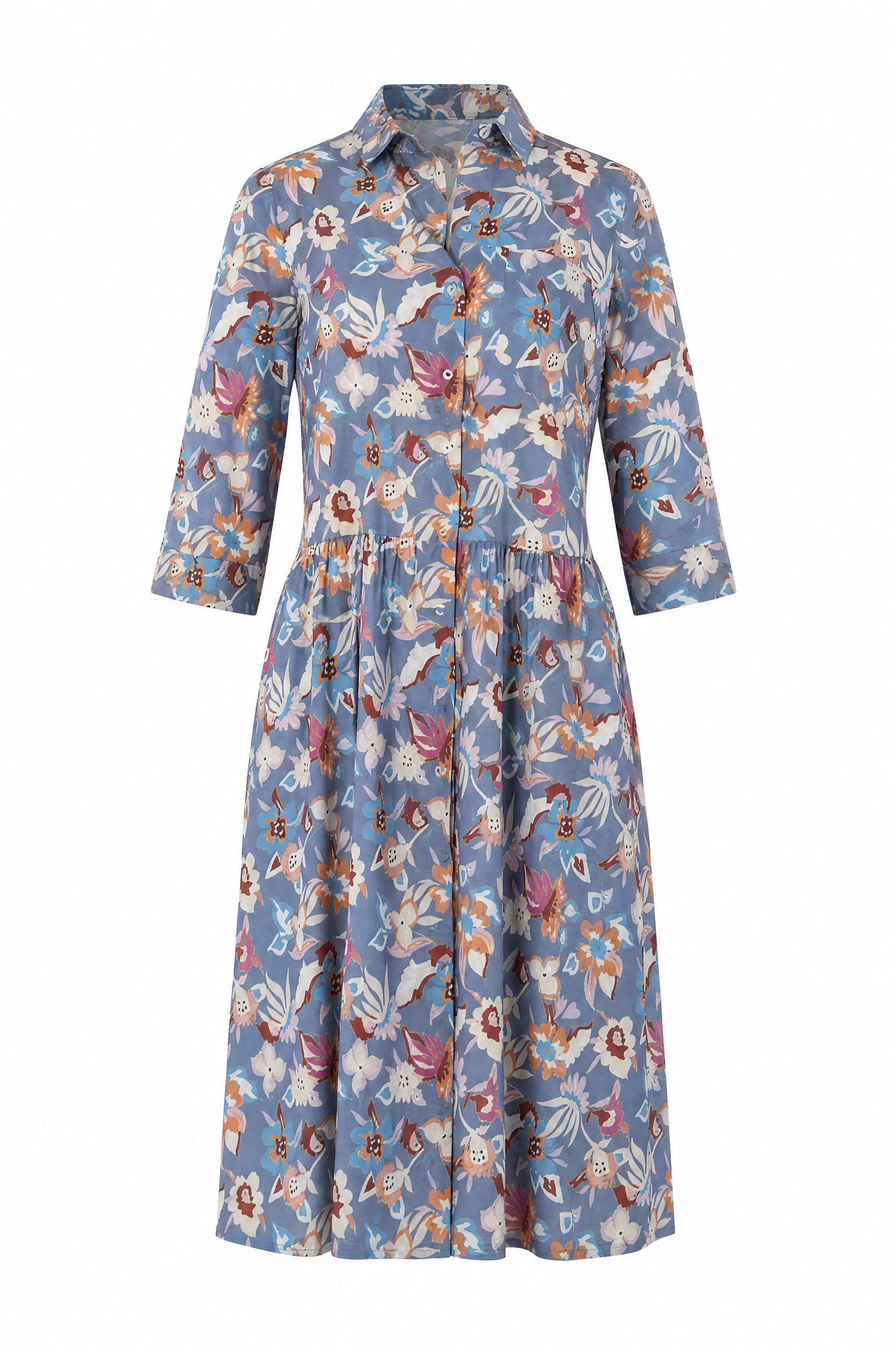 NADINE H Sommerkleid Sommerkleid aus Baumwolle mit trendigem All-Over Blumen Muster