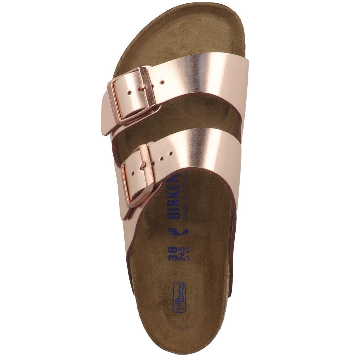 Damen Sandale (Metallic (02101086) Copper) Weichbettung Birkenstock Arizona Rosa Glattleder schmal