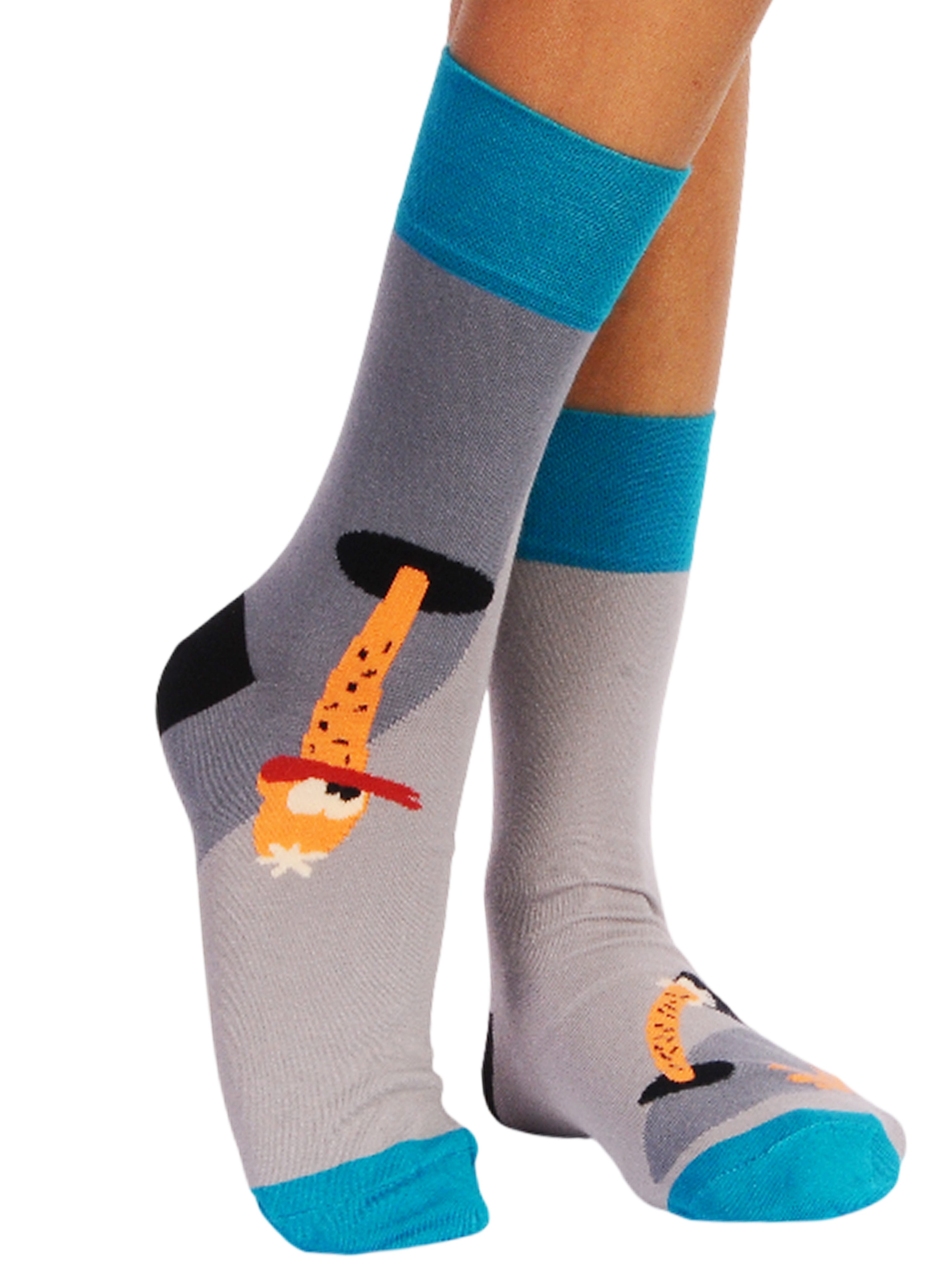 Freizeitsocken Socken 1 Paar socks in Grau für Damen Herren Kinder Strümpfe