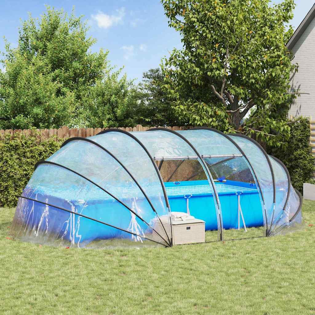 vidaXL Poolüberdachung, Poolzelt Kuppel Transparent 538 x 440 x 204 cm PVC
