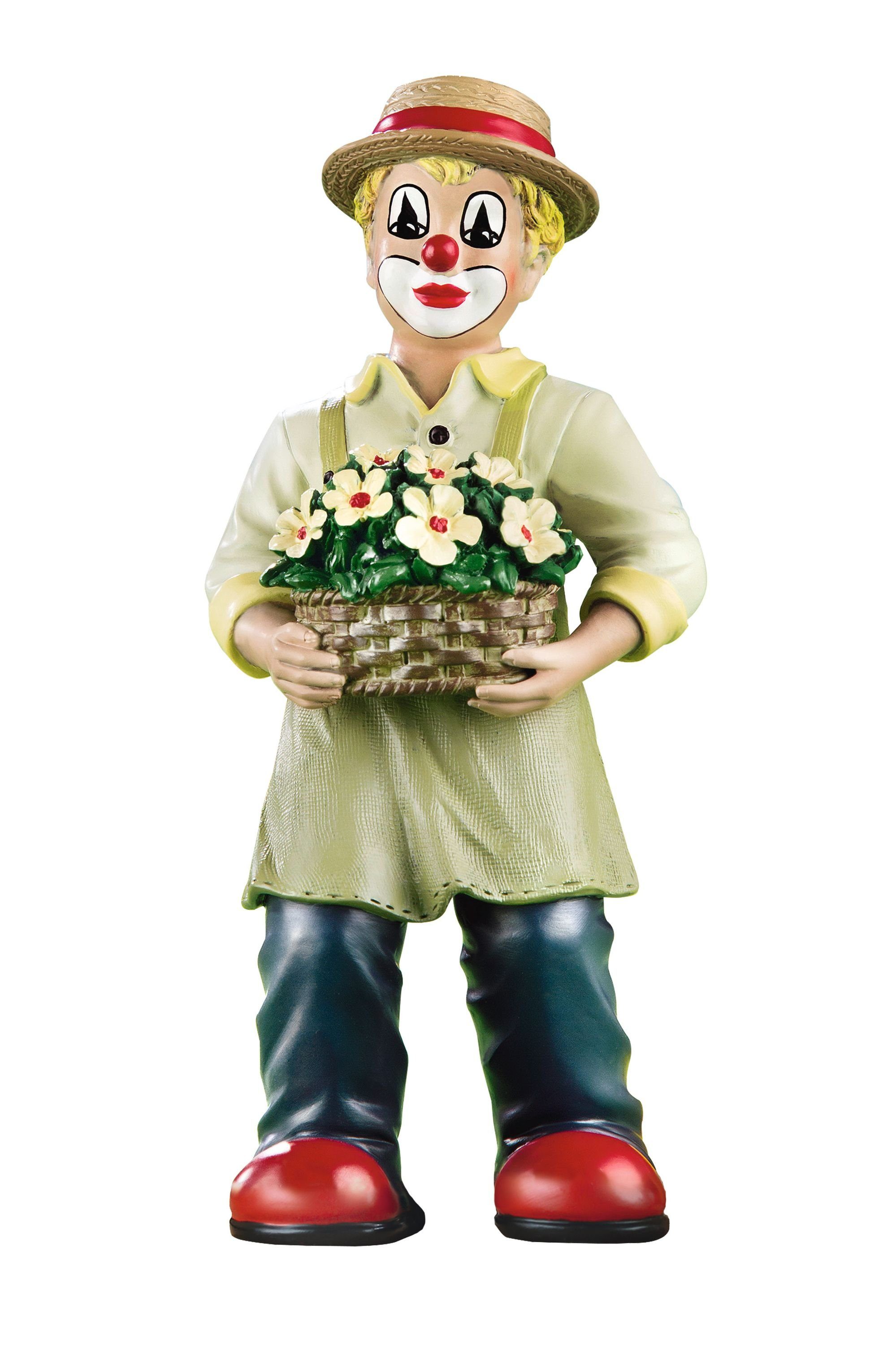 GILDE Dekofigur Gildeclowns Figur Der Blumenkorb - mehrfarbig - H. 14cm