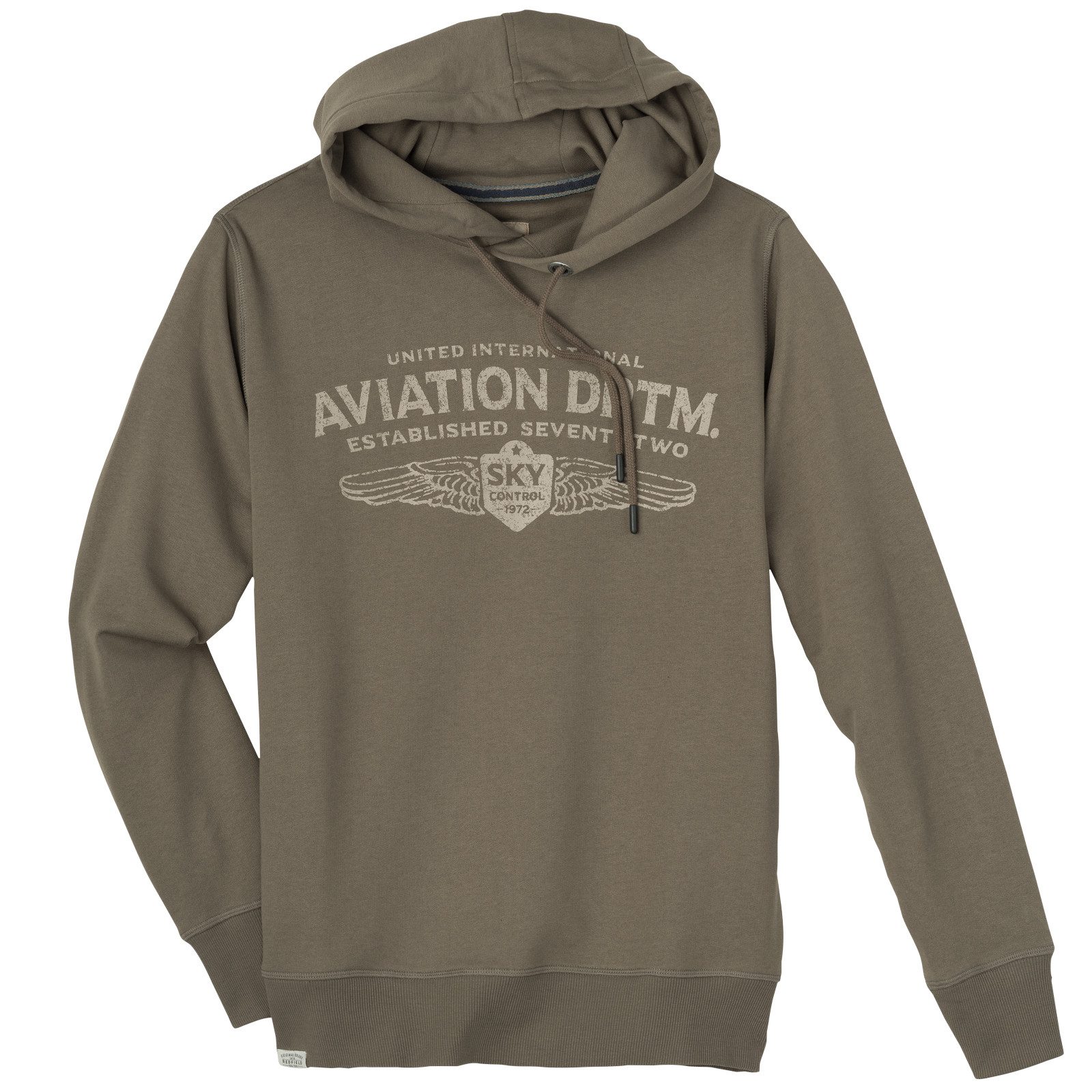 redfield Kapuzensweatshirt Redfield Übergröße Sweat-Hoodie braun Aviation