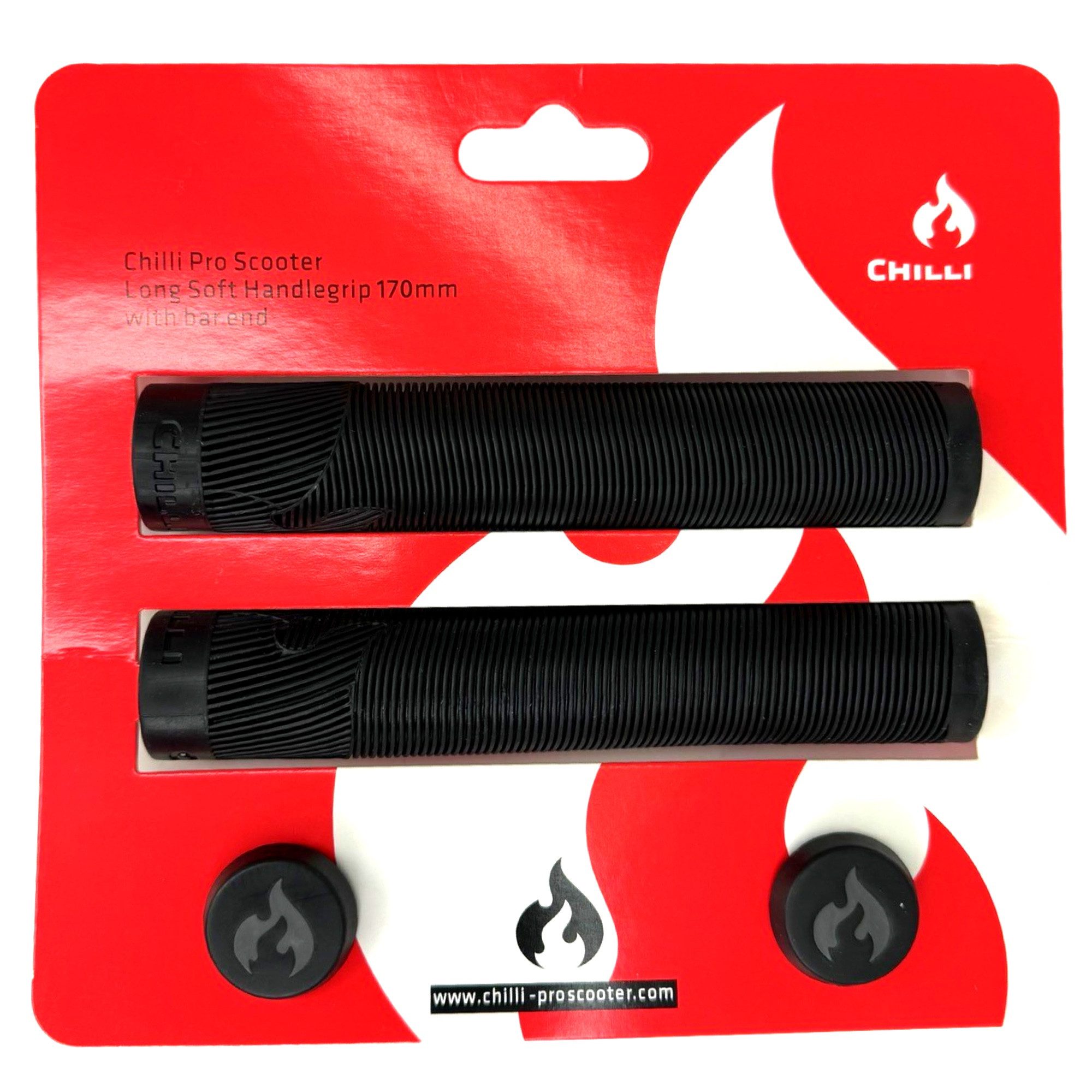 Chilli Pro Scooter Stuntscooter Chilli Stunt-Scooter / BMX / Dirt Fahrrad Griffe XL & Barends schwarz