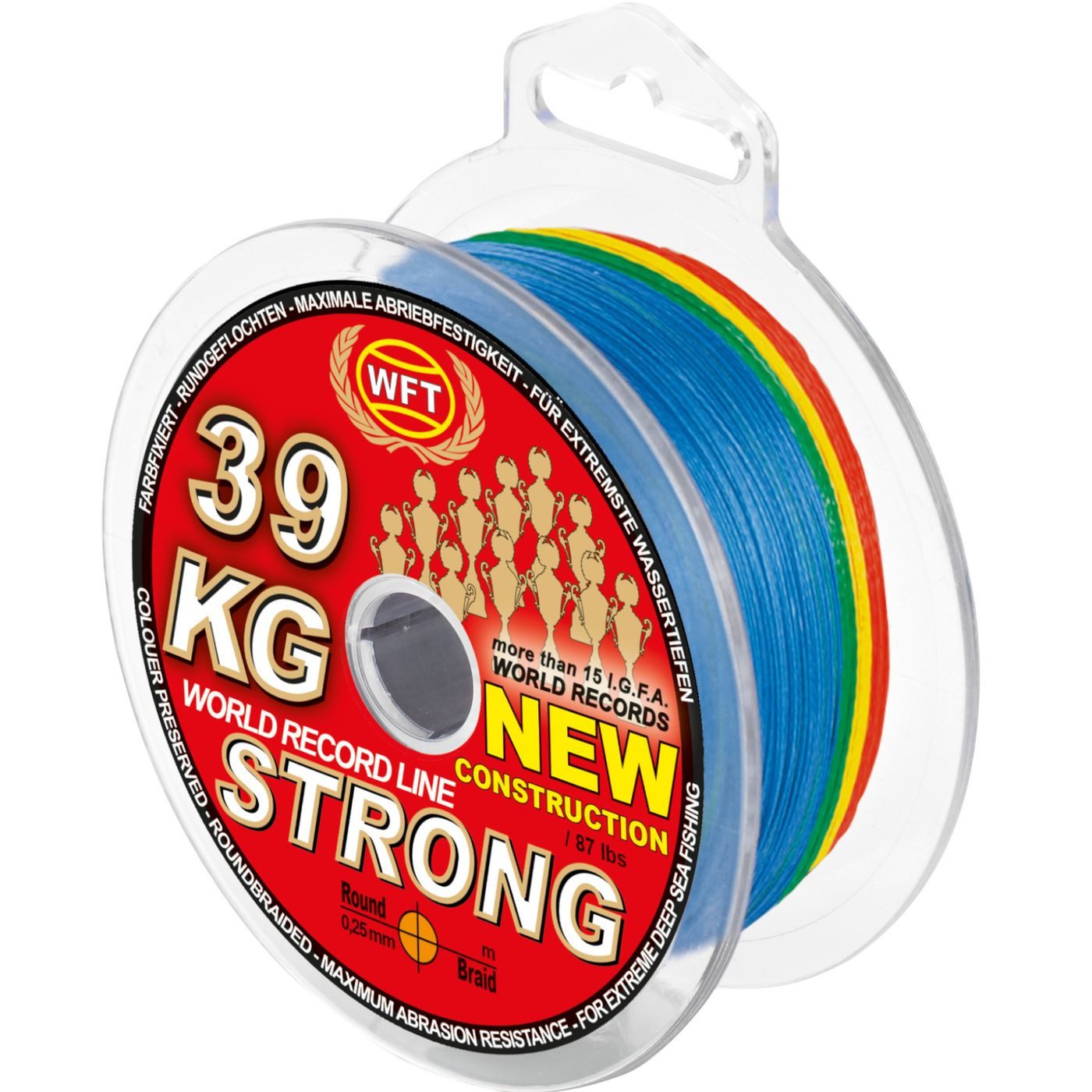 Angelschnur WFT Exact Sea King 800 Multicolor 0,25mm 39kg - 420m Meeresschnur