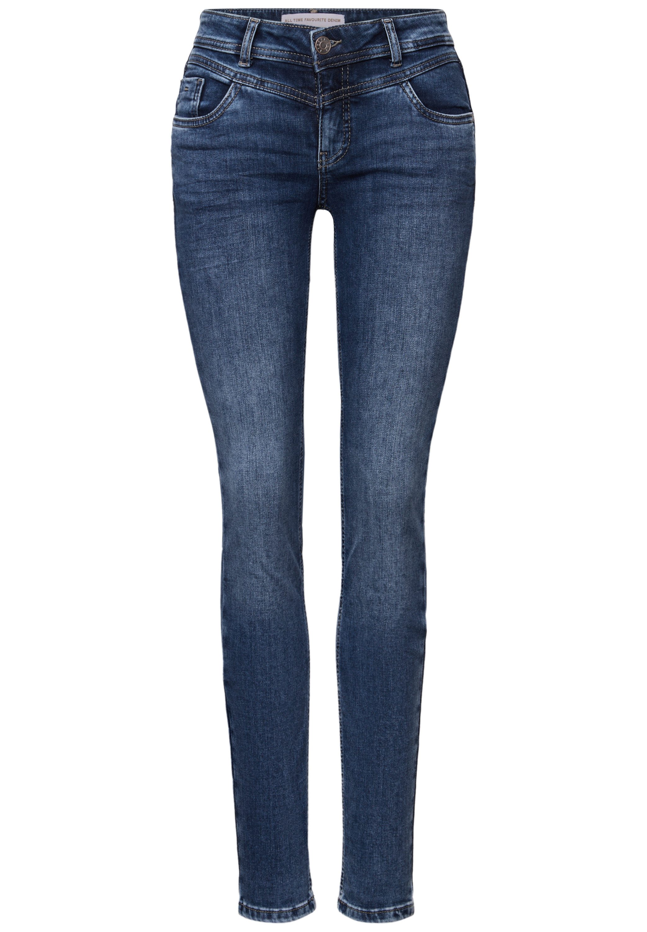 STREET ONE Comfort-fit-Jeans in dunkelblauer Waschung