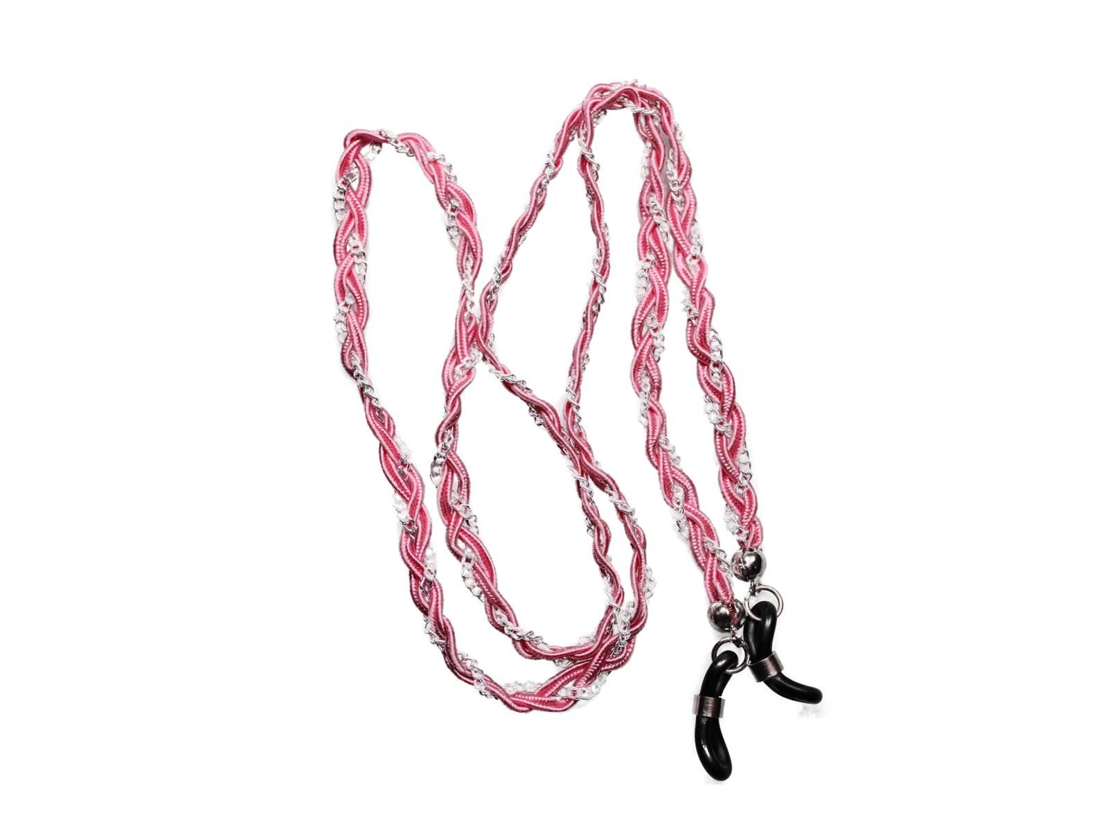 Brillenetui Brillenband Pink & Silber Nr. 58