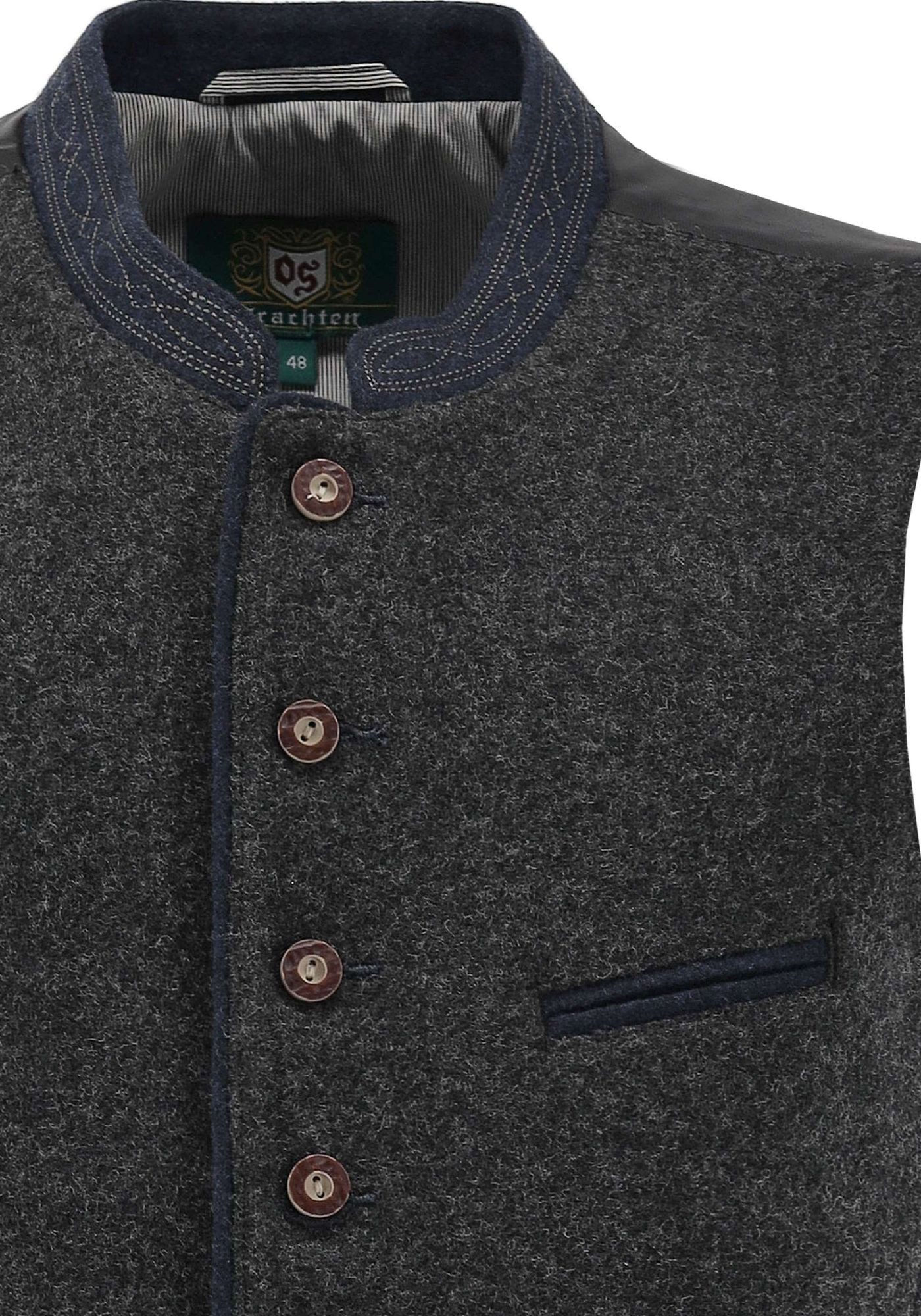 OS Trachten Trachtenweste Zapiu Lodenweste mit Knöpfen in Hirschhornoptik