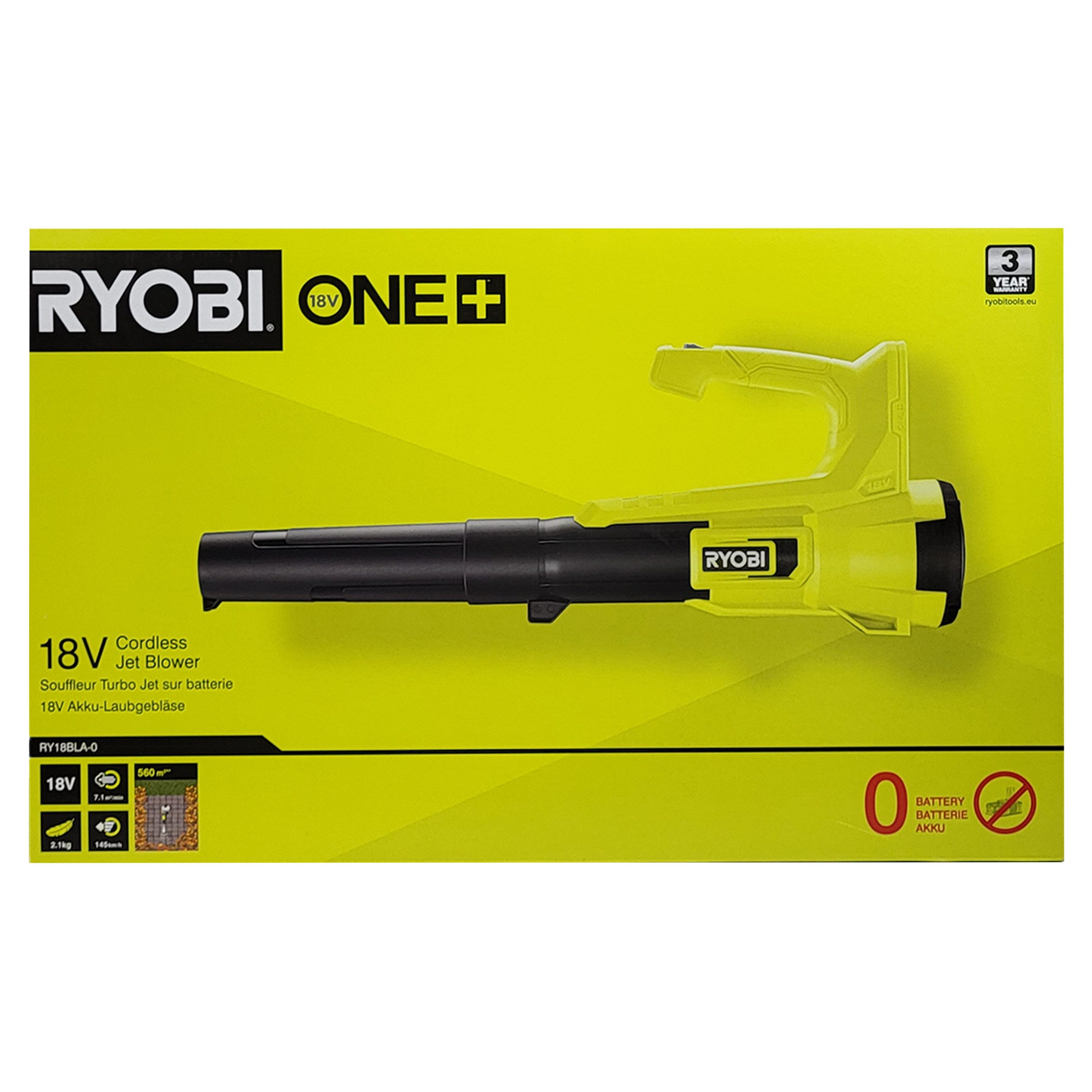 Ryobi Akku-Laubbläser Ryobi RY18BLA-0 -Akku-Laubbläser 18 V ONE+ (ohne Akku), (1 St)