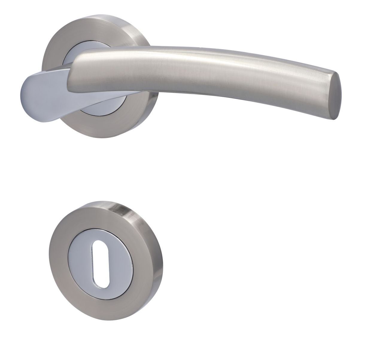Thumbnail - Alpertec Drückergarnitur Alpertec Rosettengarnitur Solid 7 Edelstahl silber