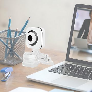 Retoo Webcam mit Mikrofon für PC Skype FaceTime Homeoffice Zoom Webkamera Webcam (Internetkamera, Versorgungskabel, Befestigungsklemme, Anleitung, Plug&Play, Eingebautes Mikrofon: JA, USB-Leitung)