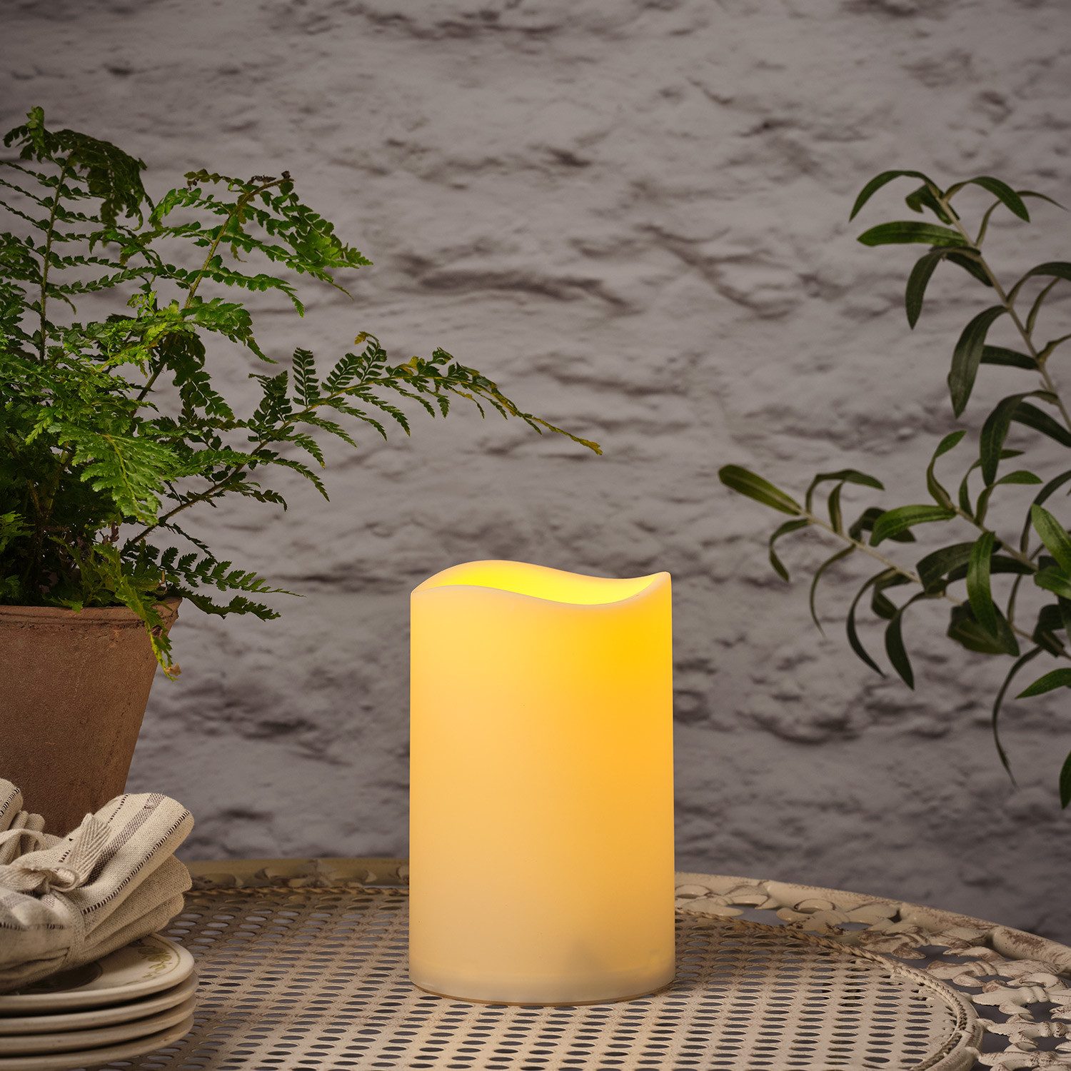Lights4fun LED-Kerze LED Outdoor Kerze Timer 17,5cm günstig online kaufen