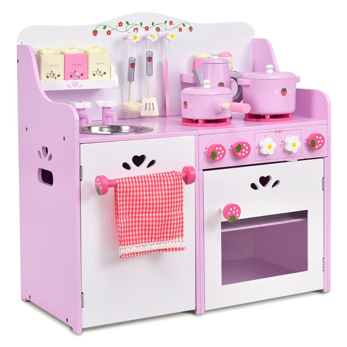 COSTWAY Spielküche Kinderküche, mit Schrank & günstig online kaufen