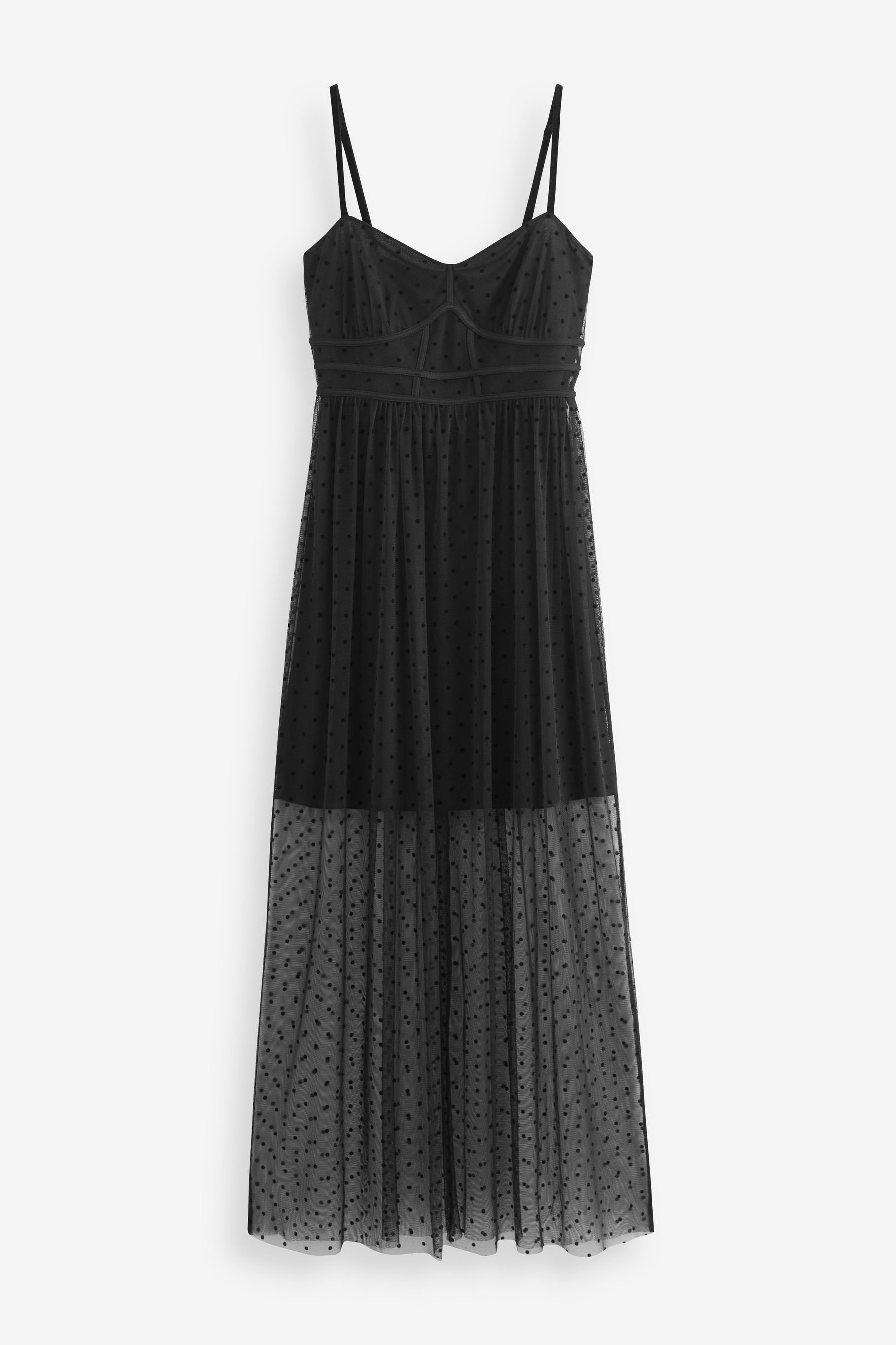 Next Midikleid Transparentes Träger-Midikleid mit Punkten günstig online kaufen