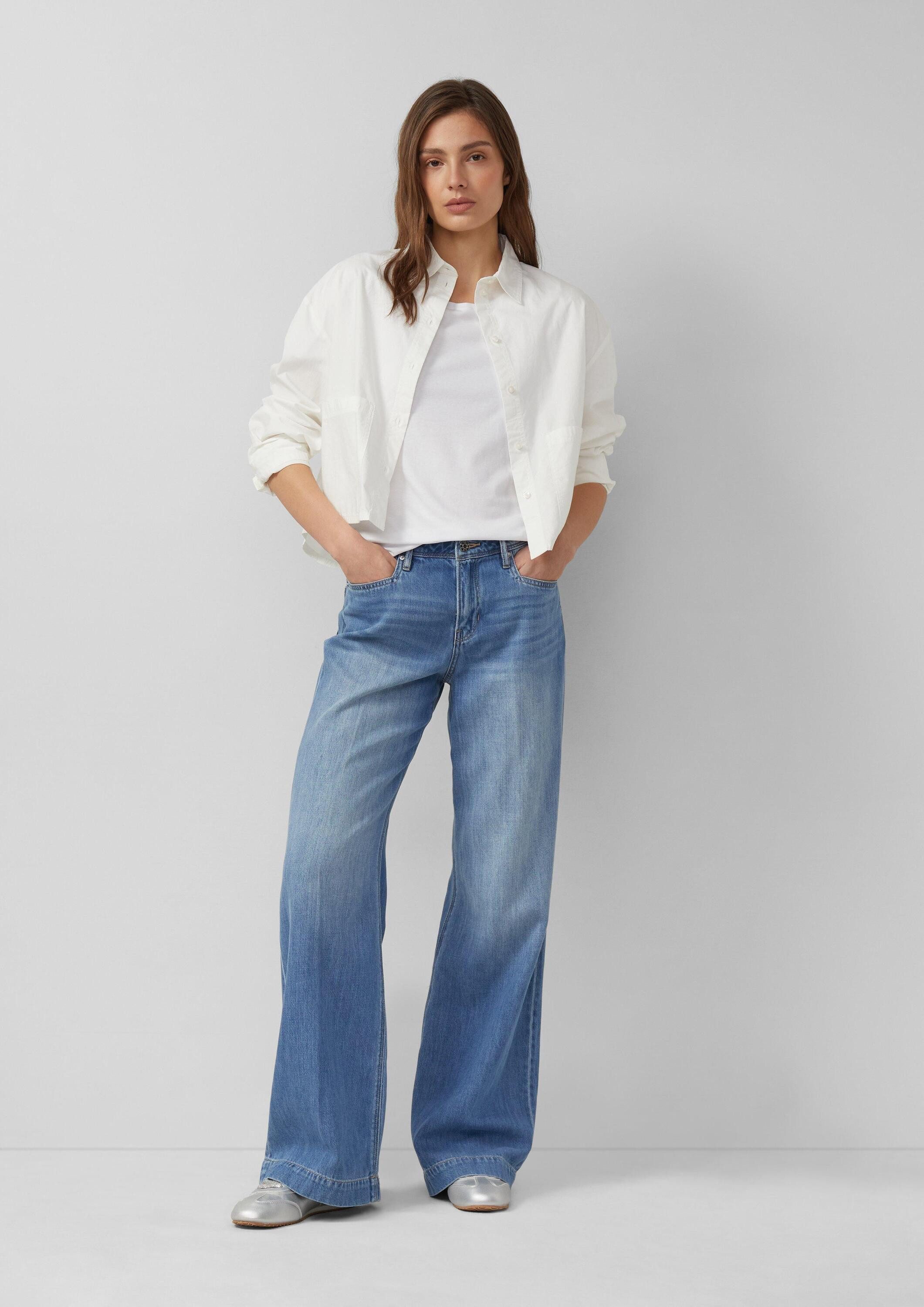 s.Oliver Langarmbluse Bluse Verkürzte Popeline-Bluse im Relaxed Fit – Bild 5 von 5