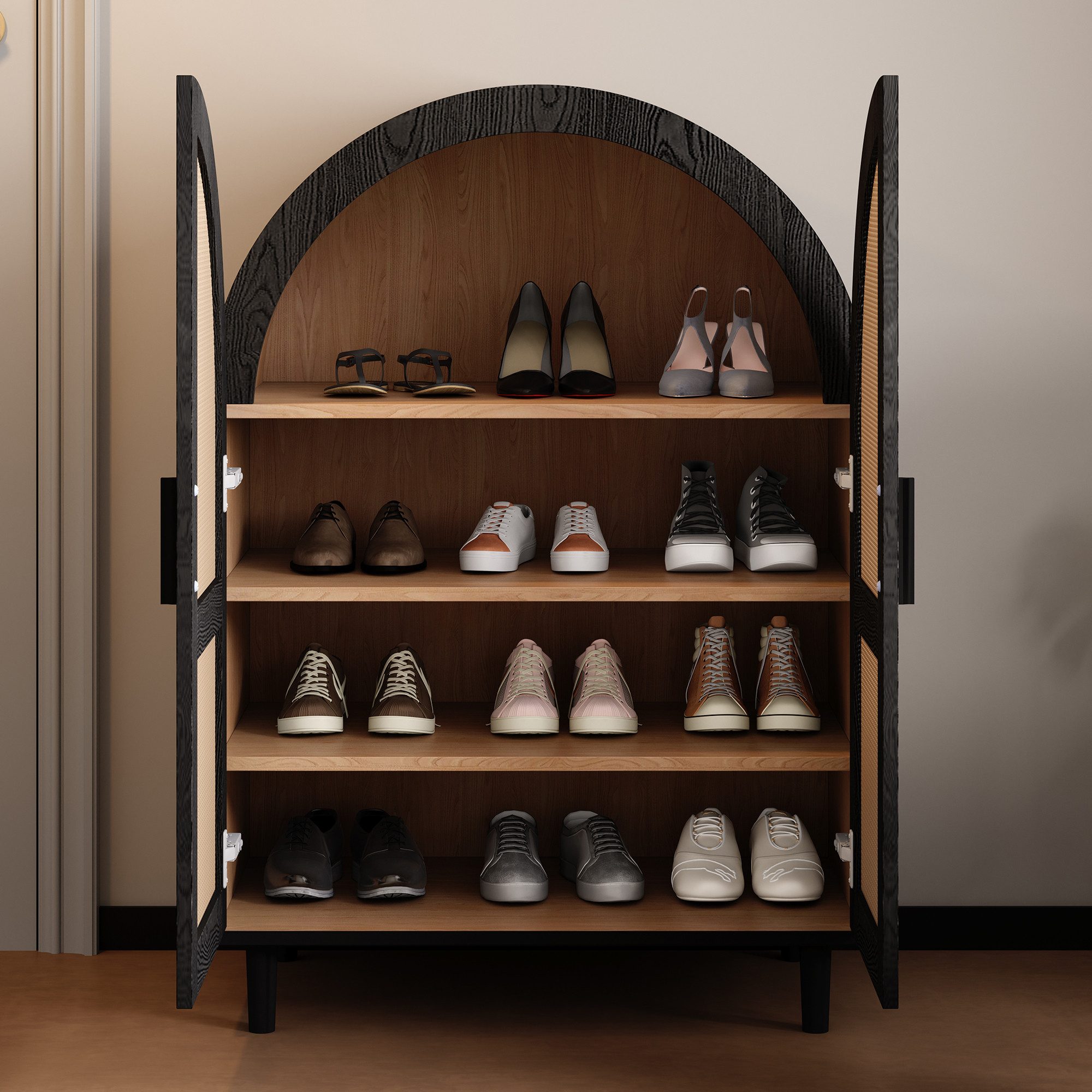 MODFU Schuhschrank Dämpfungsscharnier, Metallbeine (Schuhregal, Sideboard, günstig online kaufen