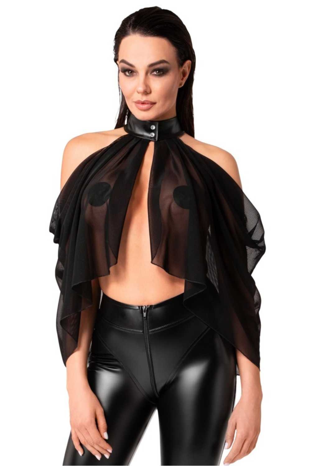 Noir Handmade Bolerojacke F349 Bolero Tüll Wetlook schwarz sexy