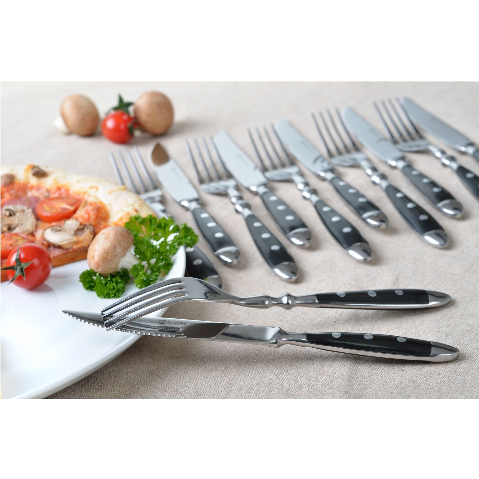GRÄWE Besteck-Set Gräwe Steak- Pizzabesteck 12-teilig, schwarz