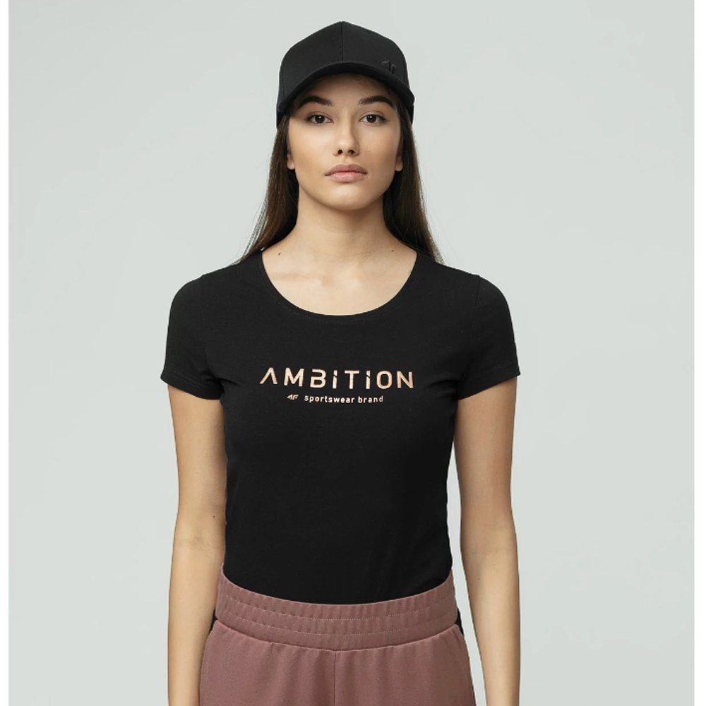 4F Kurzarmshirt 4F - Ambition Baumwollshirt Damen - T-Shirt, schwarz