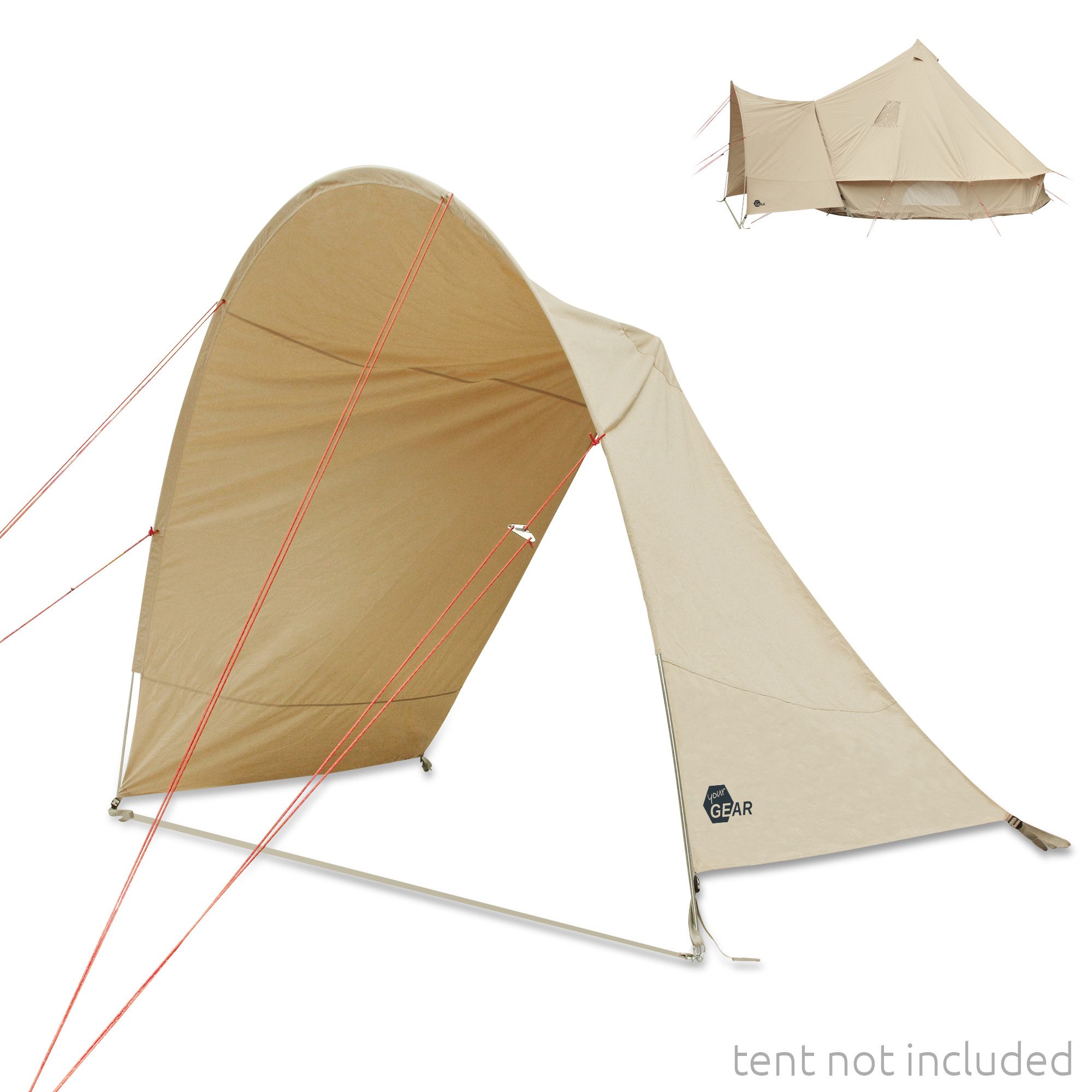 yourGEAR Tipi-Zelt yourGEAR Canopy Porch Desert Pro 8 / 10 Vorzelt Vordach 300x140x195