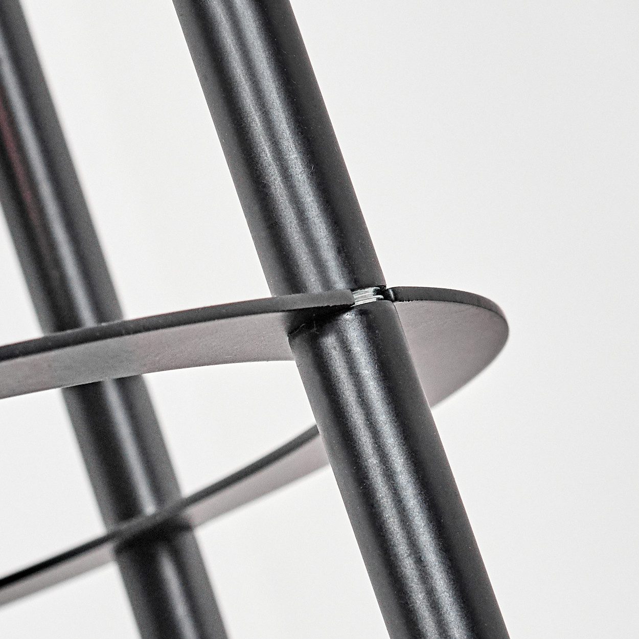 hofstein Stehlampe Stehlampe aus Metall/Holz in Schwarz/Holz dunkel mit Fußschalter, ohne Leuchtmittel, moderne Stehleuchte im Retro/Vintage-Design, Höhe 141 cm, E27