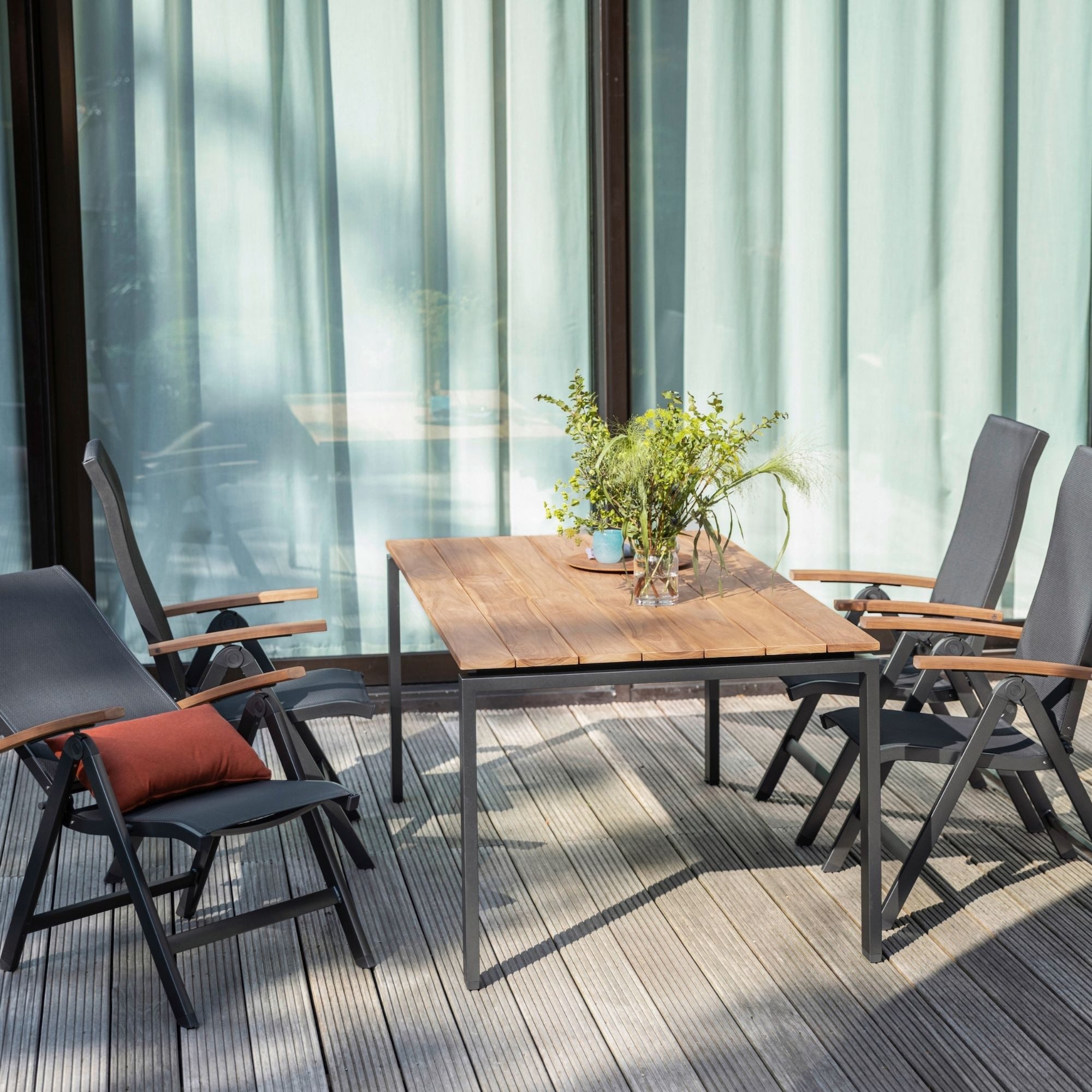 KETTLER Sessel Kettler SLEEK CURVE Multipositionssessel Gartensessel Anthrazit /