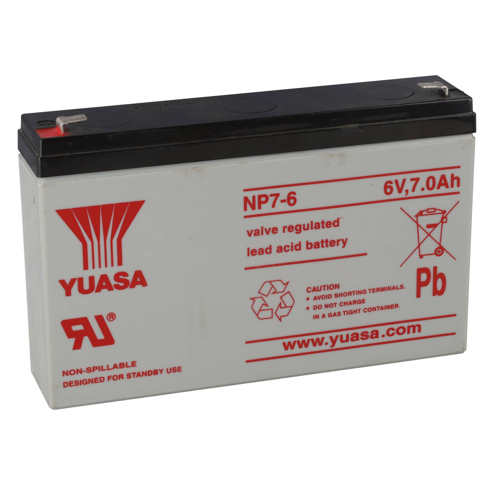 Yuasa Yuasa NP7-6 Akku Blei PB 6 Volt 7Ah Faston 4,8mm Akku 7000 mAh (6,0 V)