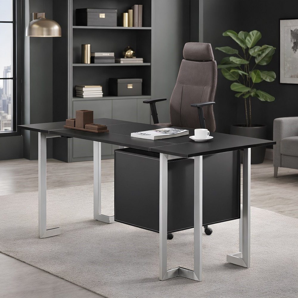 JVmoebel Schreibtisch Design Schreibtisch Modernes MDF & Edelstahl Modell SOFORT (Schreibtisch), Made in Europa