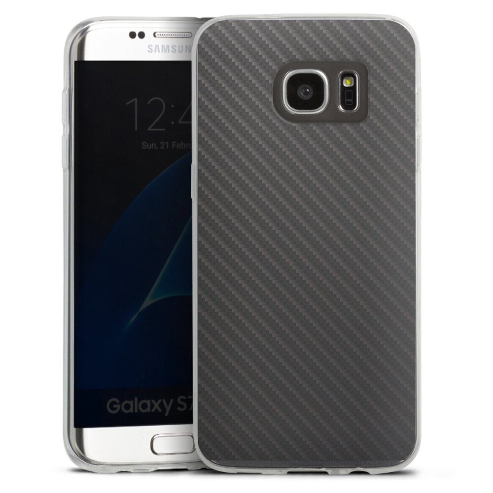 Handyhülle Metallic Look Muster Carbon Carbon