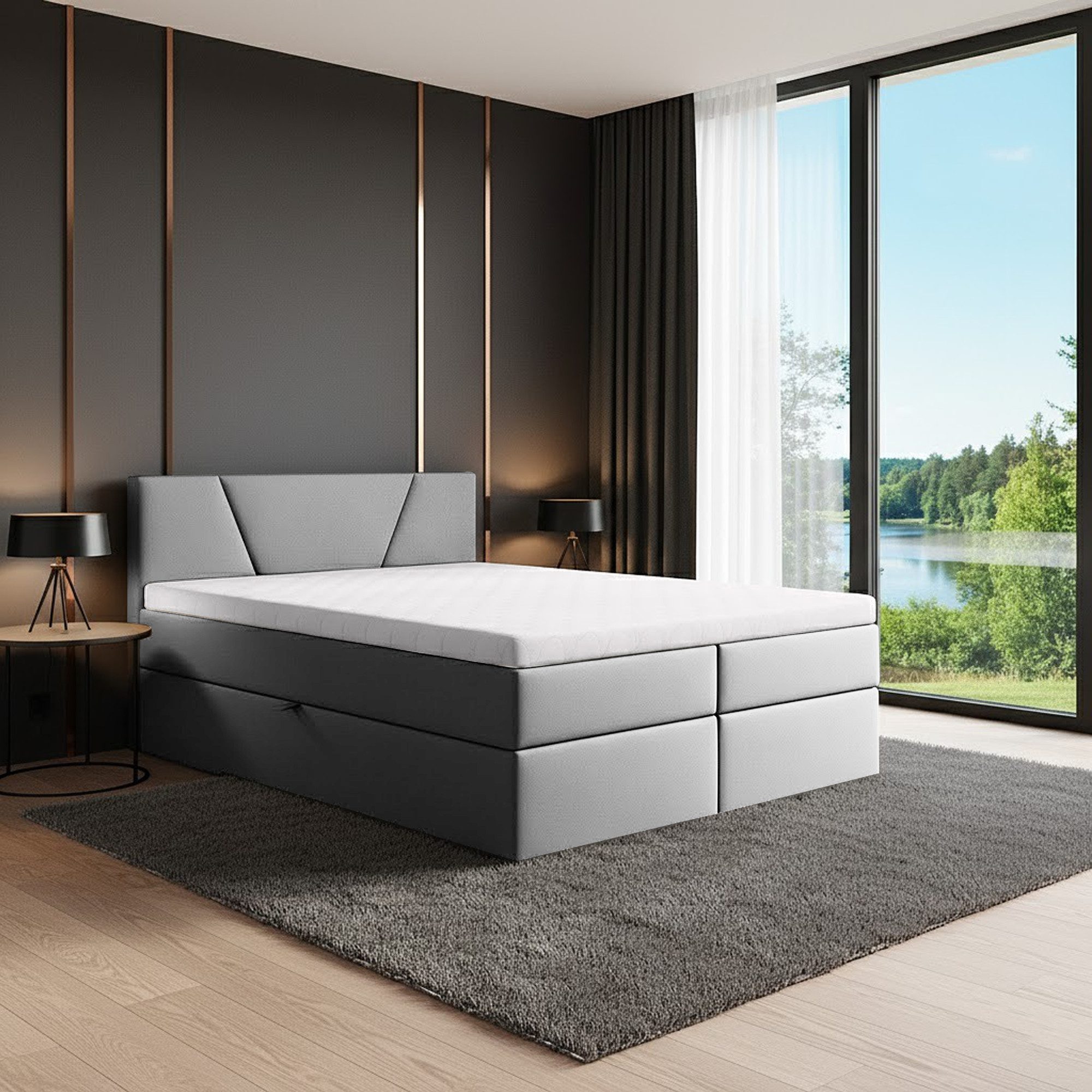 Best for Home Boxspringbett Best For Home Jubilee Boxspringbett mit Bonellfederkern&Komfort-Topper (140x200 160x200 180x200 200x200), Handwerksqualität, TOP Preis-Leistungs-Verhältnis