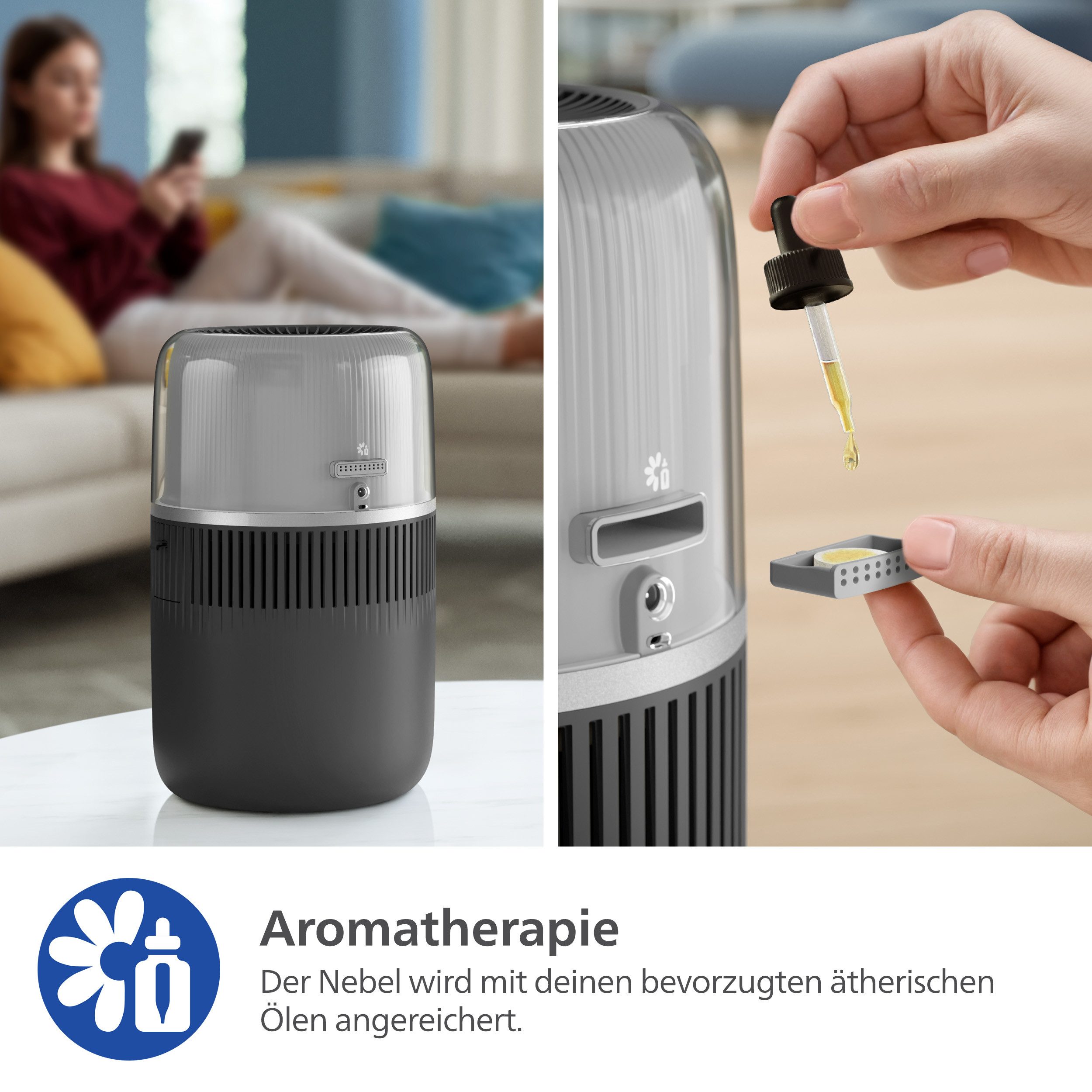 Philips Luftbefeuchter HU5710/03 5000 Series, 4,5 l Wassertank, für 56 m² Räume, mit NanoCloud Technologie