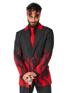 Opposuits Partyanzug Teufel Anzug, Black Devil Dämon Party Kostüm, Teuflisch guter Anzug für Halloween