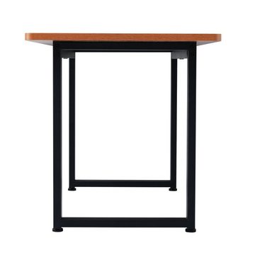 Fangqi Esstisch 140x70x75 großer Esstisch,moderner,einfacher Esstisch aus Eisen,Braun (Ein Tisch, ein moderner, minimalistischer Couchtisch im Industriestil)