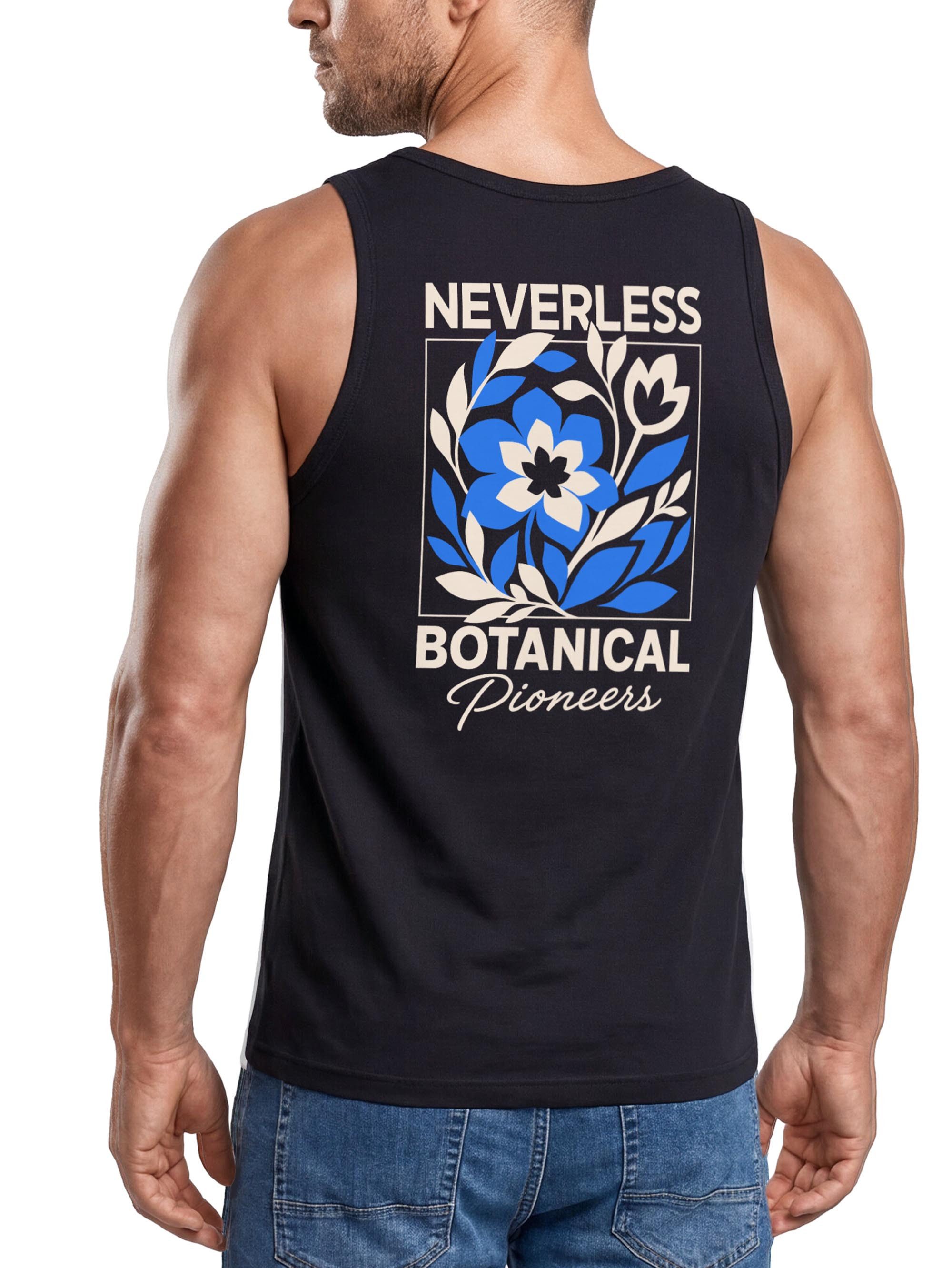 Neverless Tanktop Tanktop Herren mit Grafik-Print - Design Botanical Pioneers - mit Print