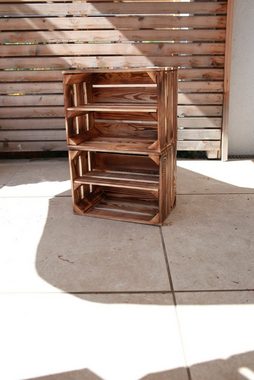 Teramico Holzkiste Holzkisten 40x30x25cm 3er Set mit Regal, Aufbewahrungsbox