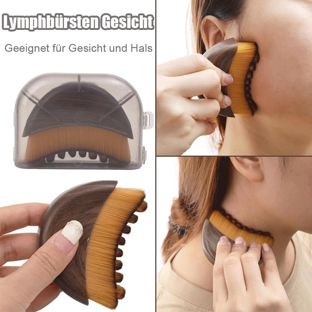 TUWENA Gesichtsmassagegerät 2 Stück Gesichtsbürste, Lymphbürsten Gesicht, Contour Face Brush, Sanfte Borsten, Lymphdrainage, für empfindliche Haut, konturstraff – Bild 5 von 5