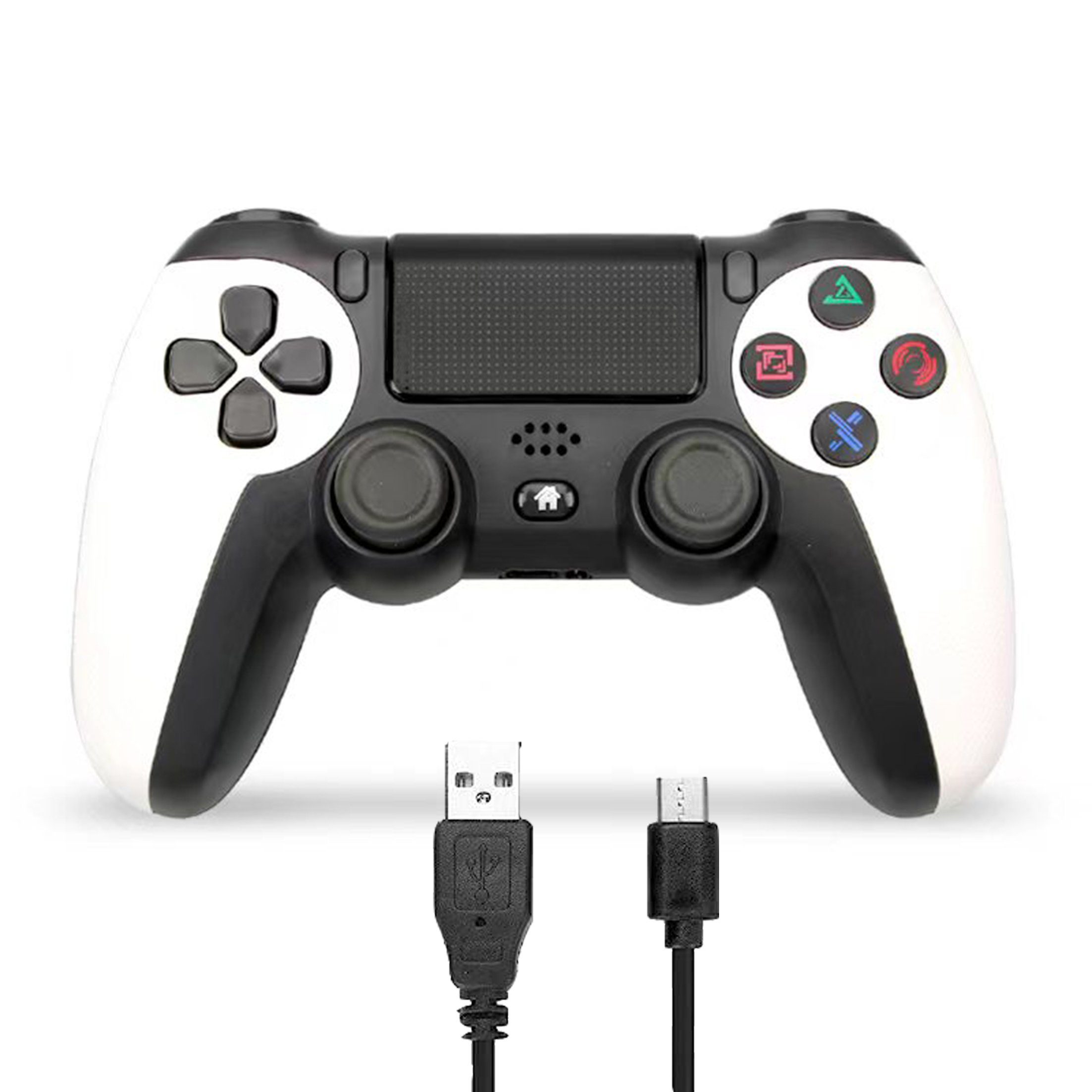 Tadow 4-Controller Controller PlayStation Gamepad,Wireless PS4,600mAh,Weiß für Gamepad,Bluetooth