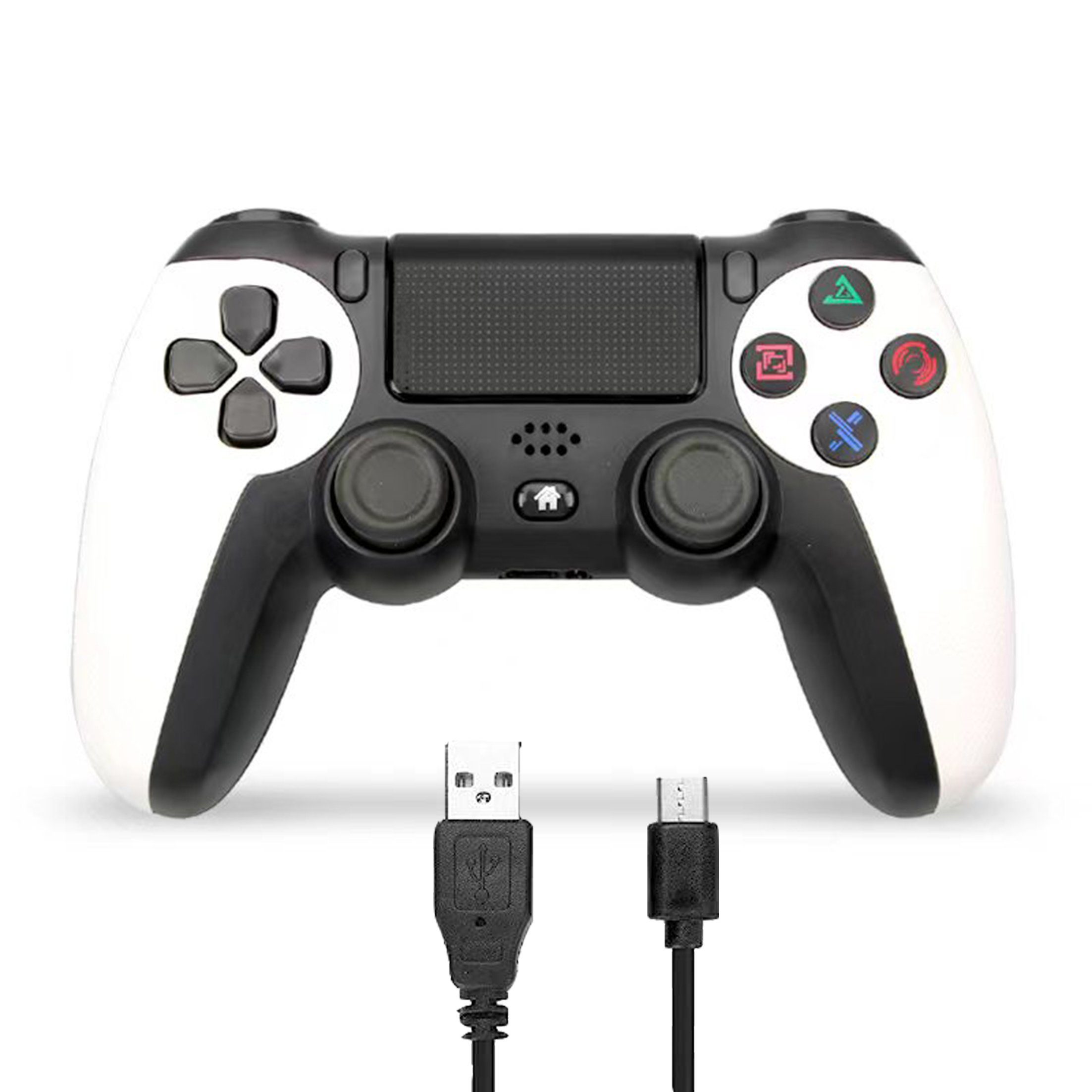 Tadow Gamepad,Bluetooth Gamepad,Wireless Controller für PS4,600mAh,Weiß PlayStation  4-Controller