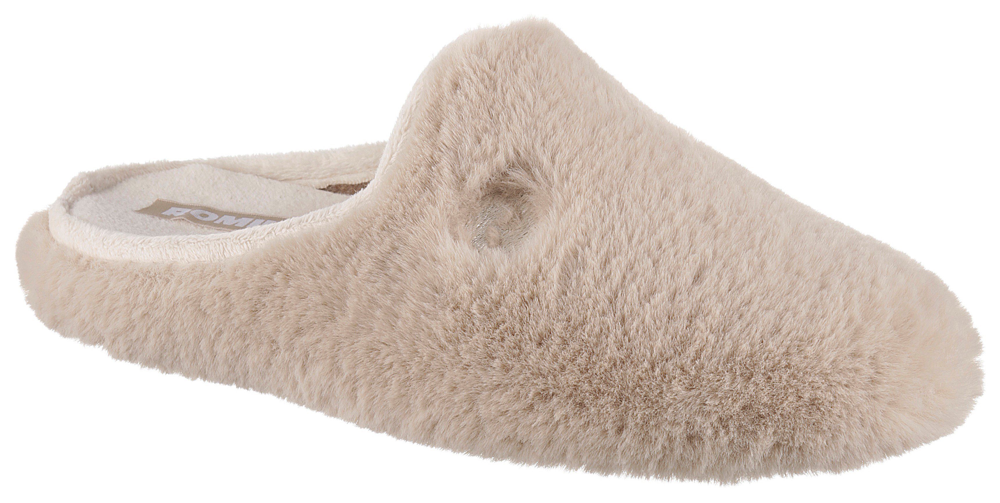 Romika Pantoffel mit kuscheliger Innensohle hellbeige