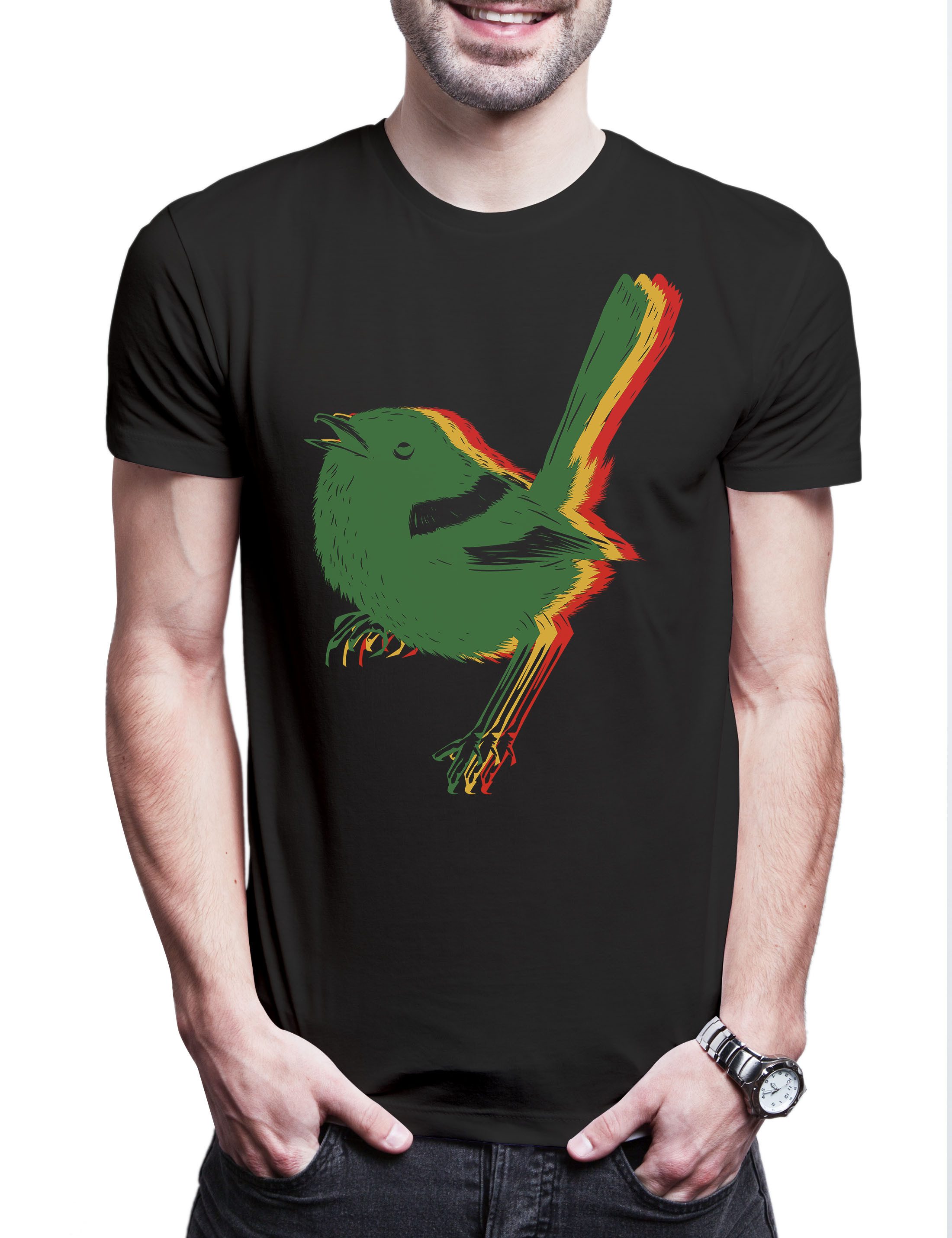 Print-Shirt Reggae Bird Herren T-Shirt Reggaefari Jah Irie Zion Reggae