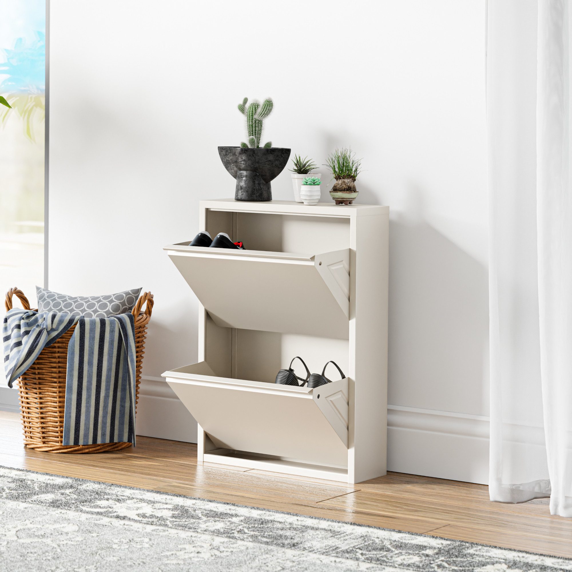 en.casa Schuhschrank »Sokndal« mit 2 Klappen günstig online kaufen