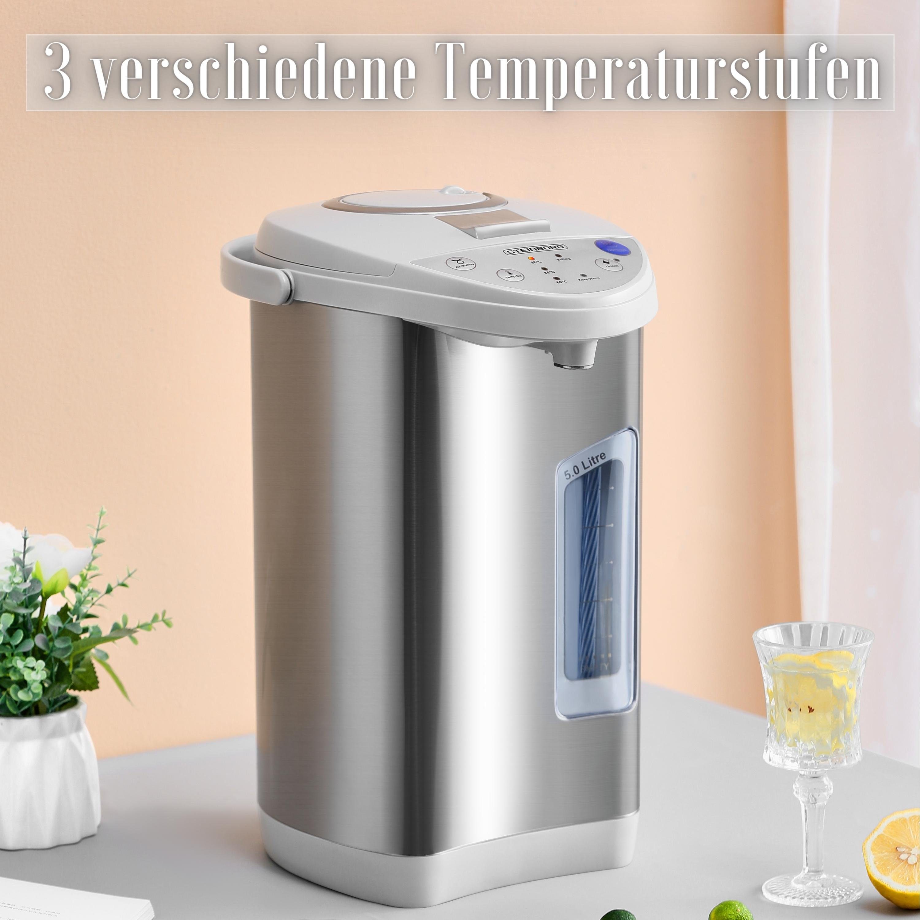 STEINBORG Heißwasserspender SB-2610, 5 l, 680 W, Heißwasserspender, Edelstahl, Warmhaltefunktion