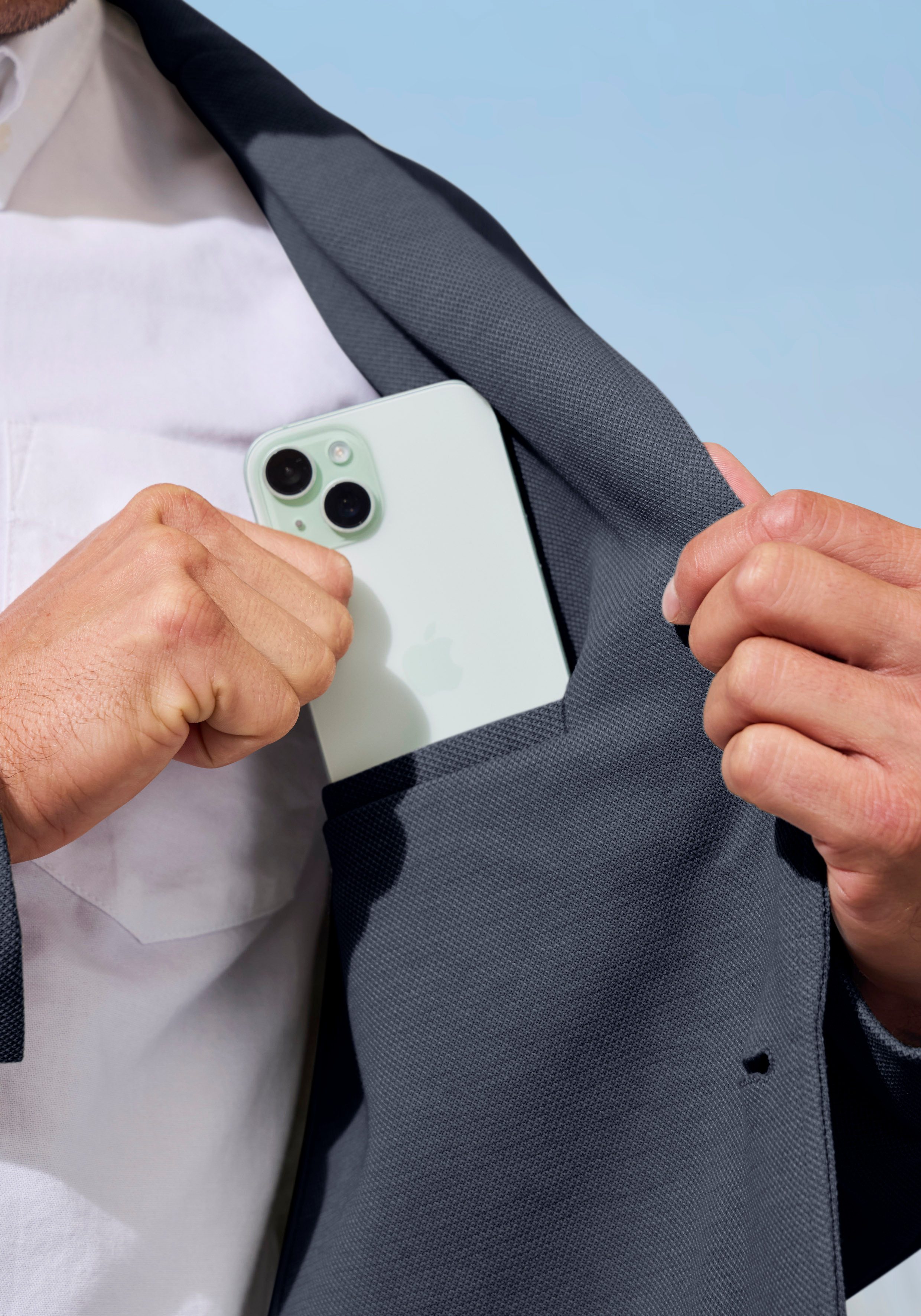 John Devin Sakko aus elastischer Jersey Pikee-Qualität lässiges Stretchsakko mit dezentem Muster