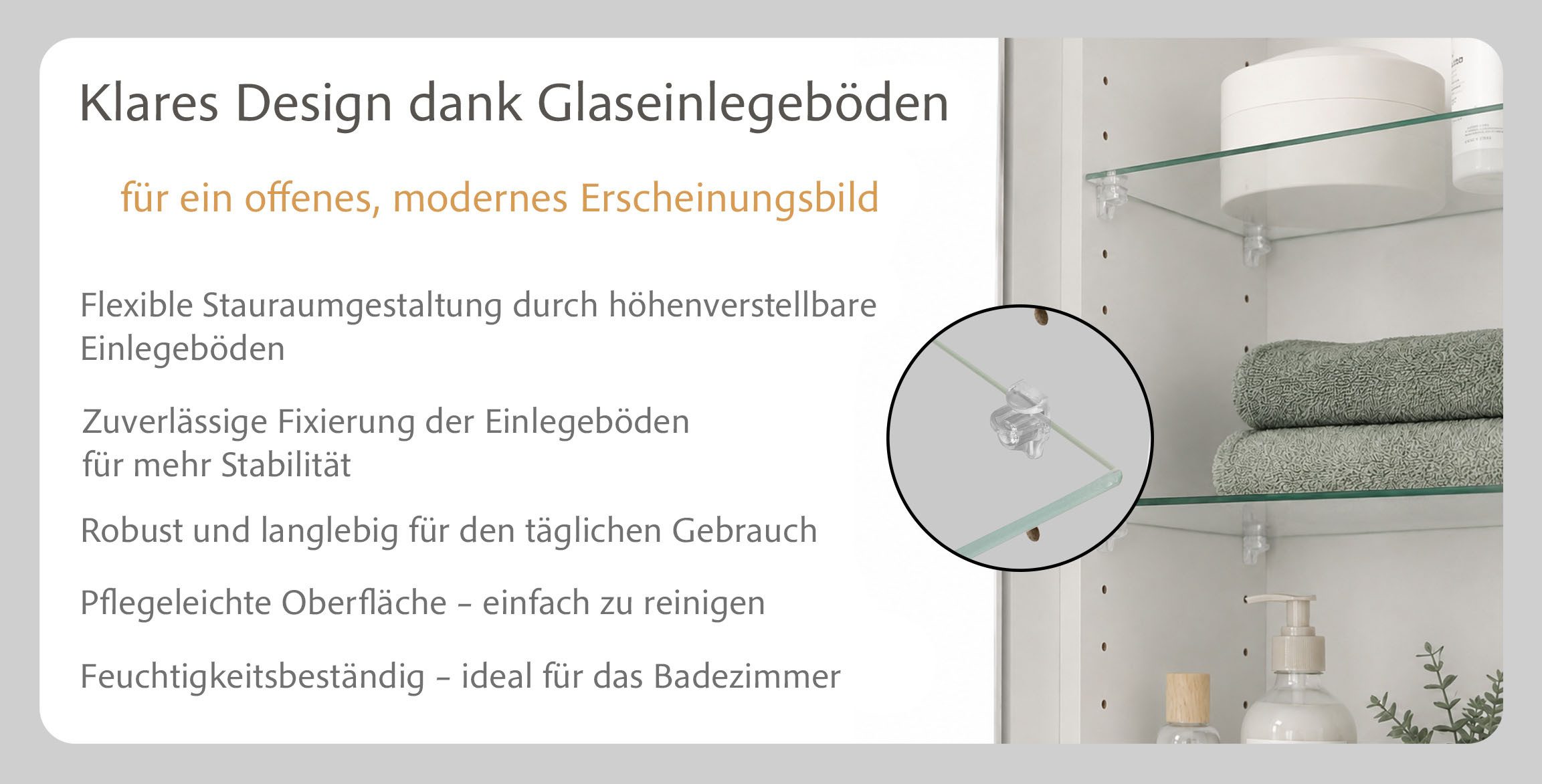 OTTO home Spiegelschrank BOZEN, 3D-Spiegelschrank 100 cm (Badezimmerschrank, Badschrank, Stauraum, Badmöbel, Schrank) Inklusive LED-Aufbauleuchte, Steckdose und – Bild 4 von 5