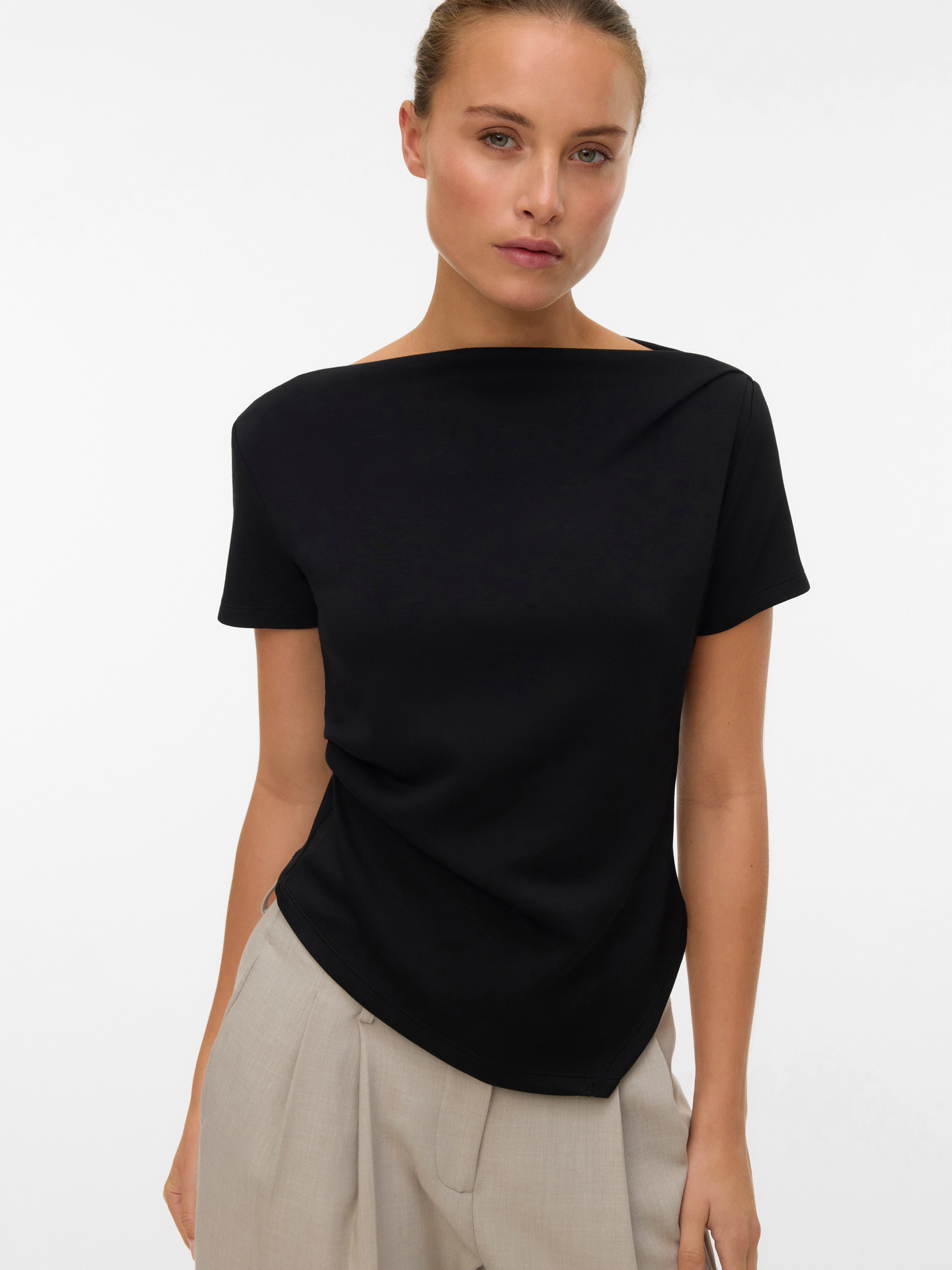 Kurzarmshirt VMMILLE SS BOATNECK SHORT TOP JRS NOOS
