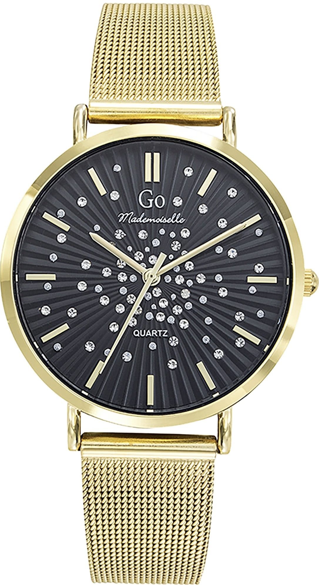 Girl Only Quarzuhr Girl Only GO Damen Armbanduhr, (Analoguhr), Damenuhr GO gold, mittel (ca. 36mm) Edelstahlarmband, Fashion-Style