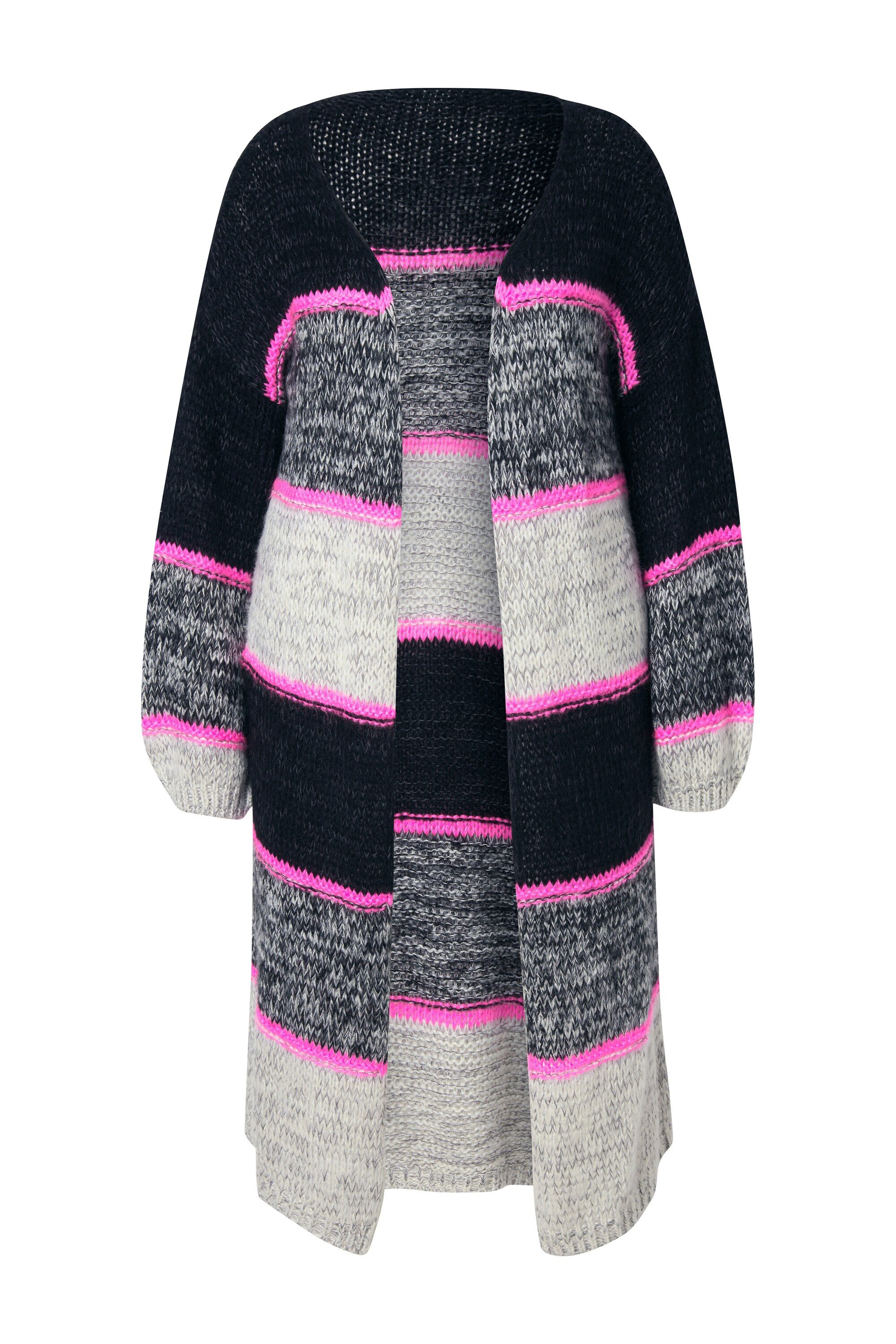 Angel of Style Strickjacke Strickjacke lang Neonstreifen offene Form günstig online kaufen