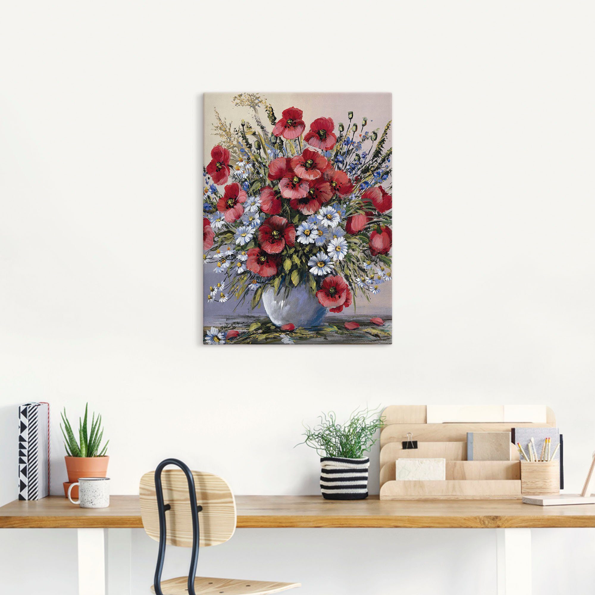 Artland Wandbild Rote Mohnblumen, Blumen (1 St), als Leinwandbild, Poster i günstig online kaufen
