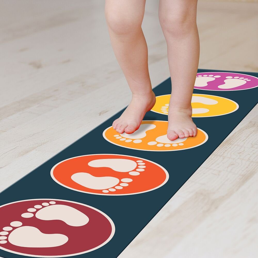 ACHOKA® Kinderteppich Spielmatten-Set Foot Steps, Für Kindergarten und Schule