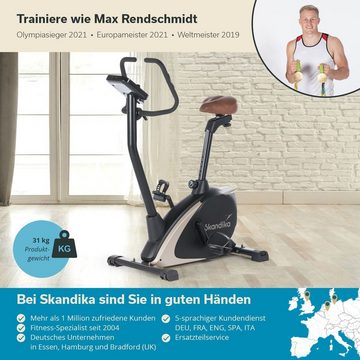 Skandika Ergometer Hometrainer Vinneren mit Matte, Fitness Fahrrad mit Magnetbremssystem, 11kg Schwungmasse