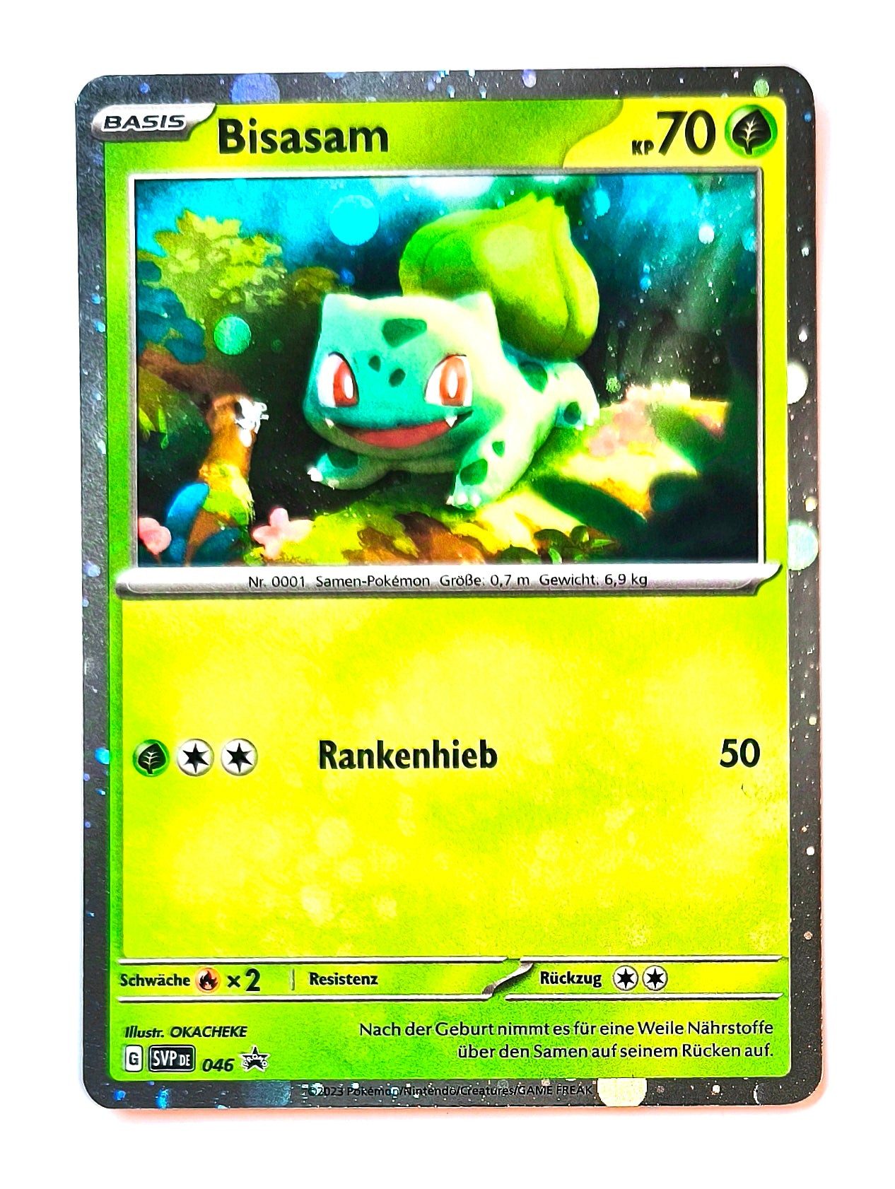 The Pokémon Company International Sammelkarte Pokemon Karte 151 Black-Star-Promo Bisasam HOLO SVP046